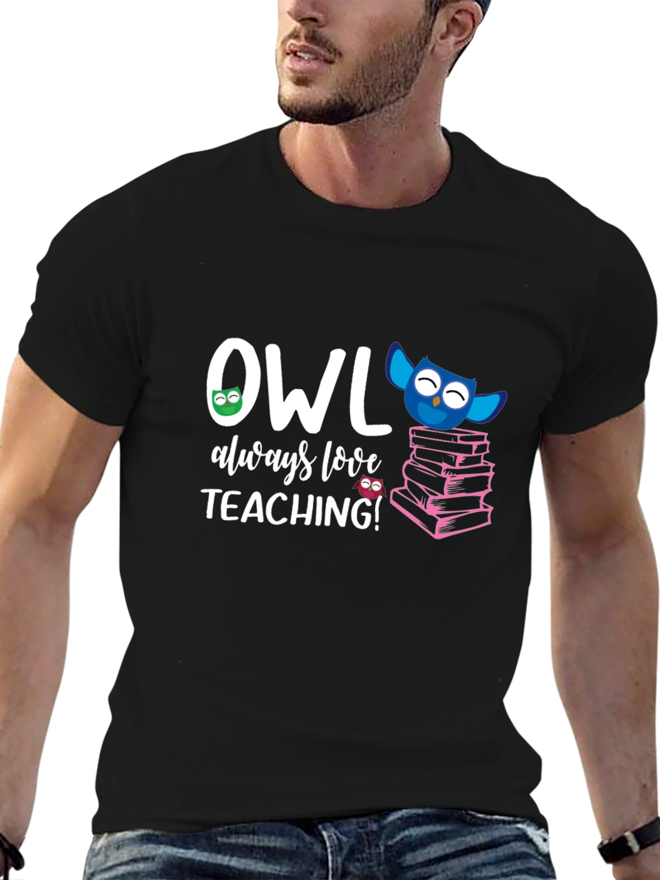 Camiseta Negra OWL always love TEACHING!