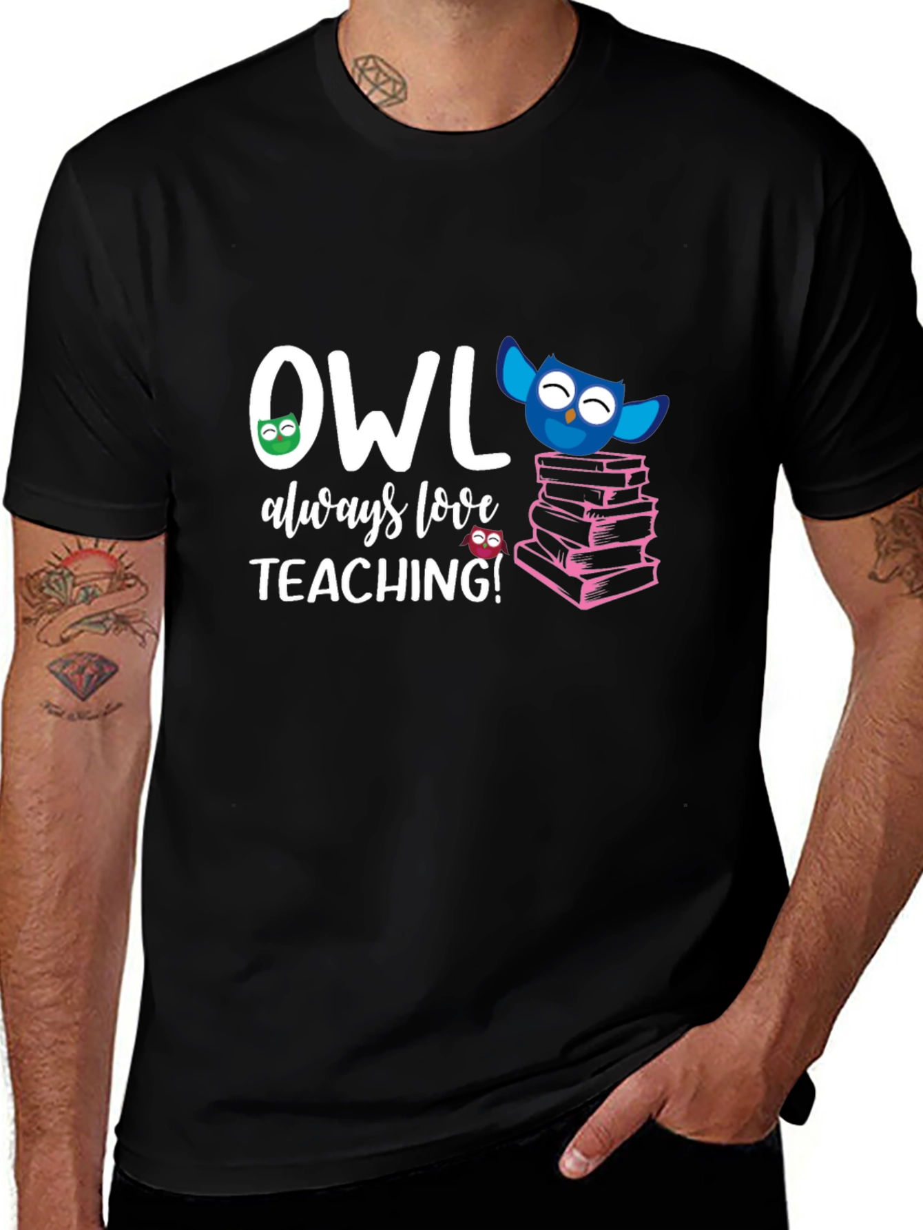 Camiseta Negra OWL always love TEACHING!