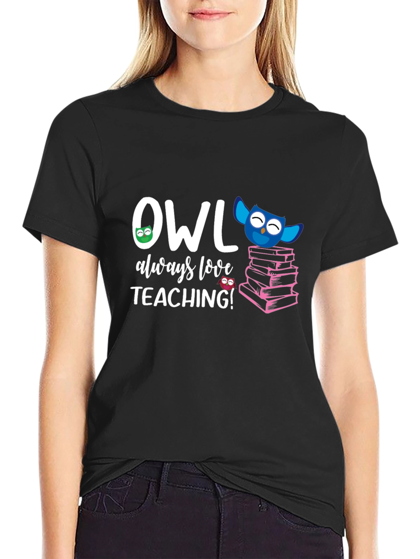 Camiseta Negra OWL always love TEACHING!
