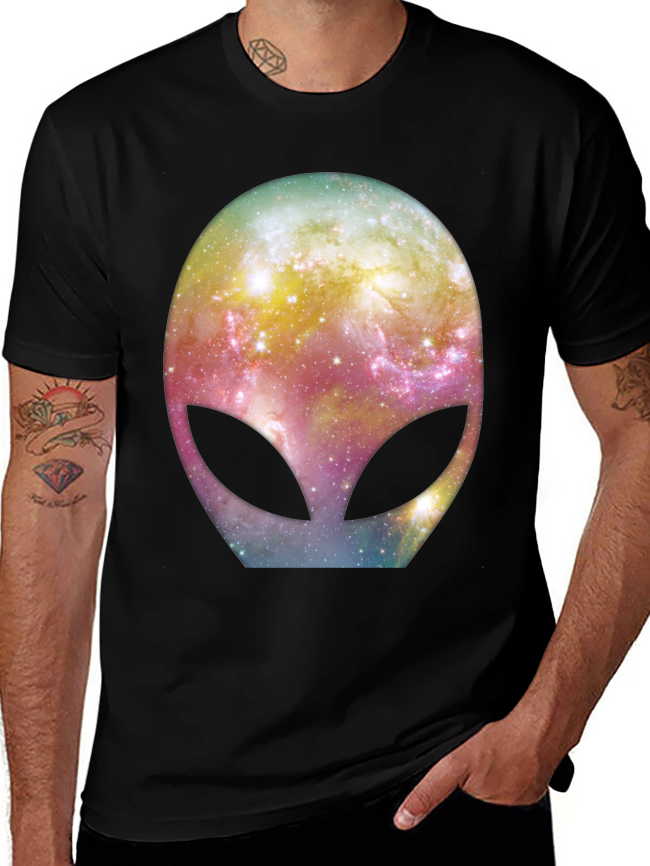Camiseta Hombre Diseño Alien Galaxia Estelar