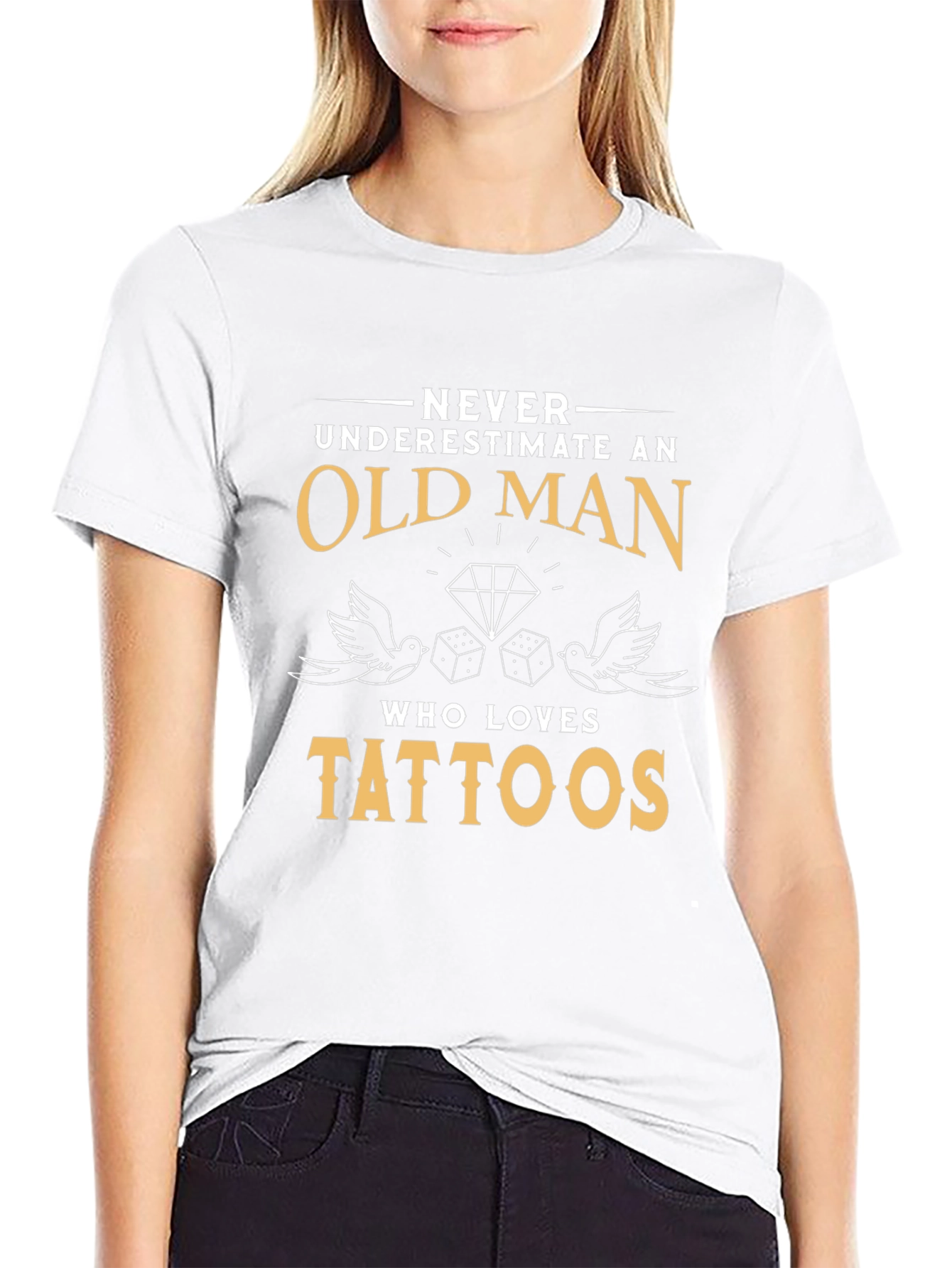 Camiseta Negra Hombre Old Man Who Loves Tattoos