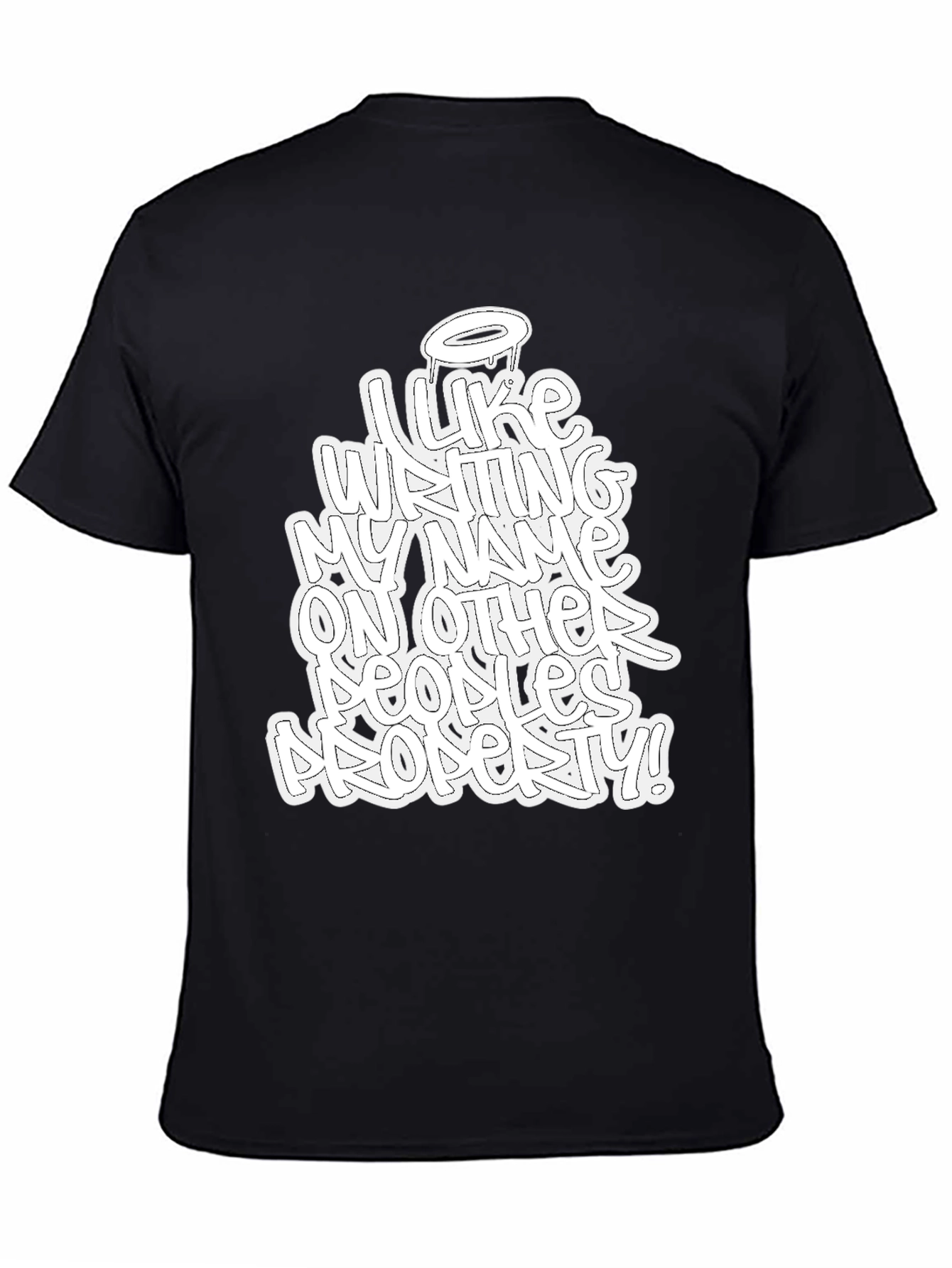Camiseta Negra con Diseño Gráfico Urbano