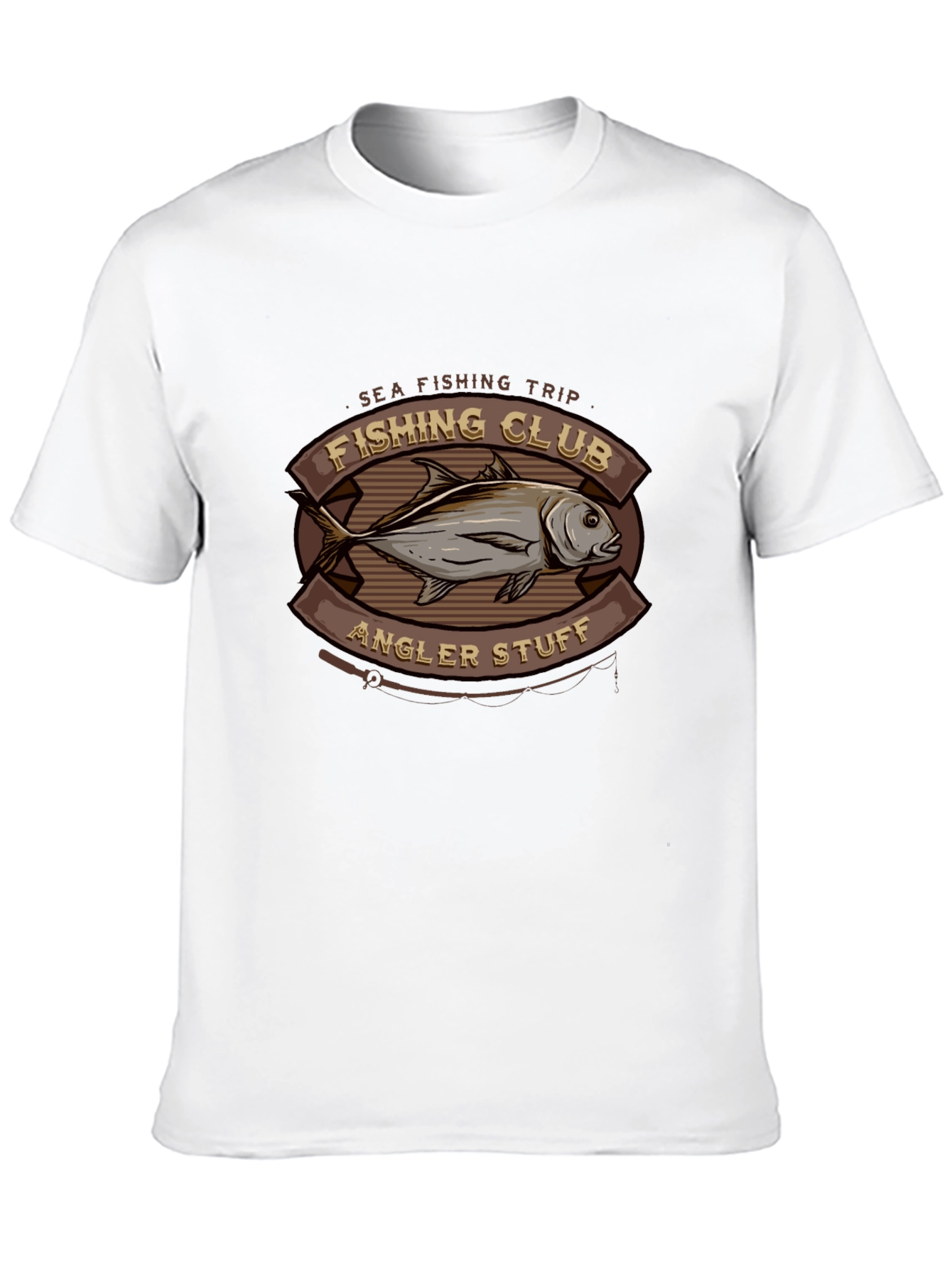 Camiseta Negra Club de Pesca Diseño Pescado