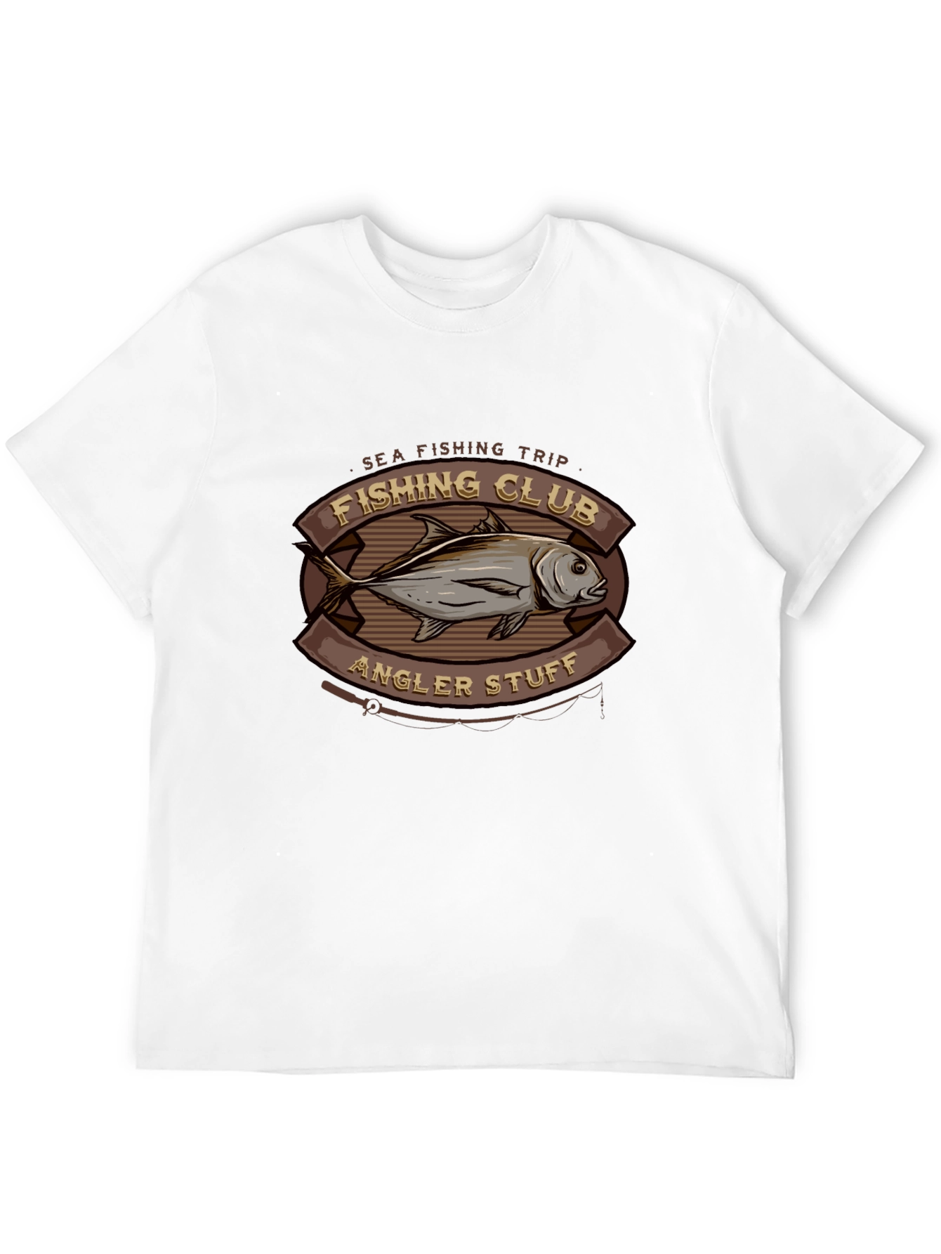 Camiseta Negra Club de Pesca Diseño Pescado