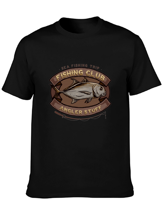 Camiseta Negra Club de Pesca Diseño Pescado
