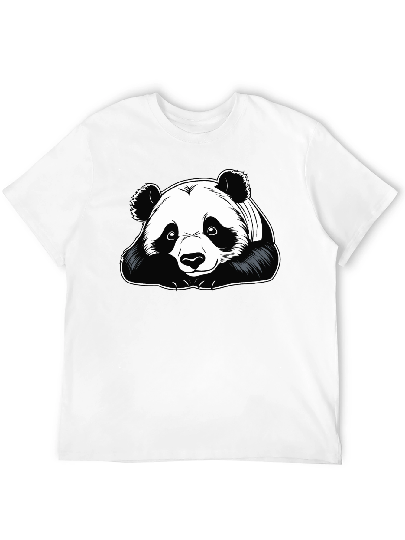 Camiseta Negra con Diseño de Panda para Hombre