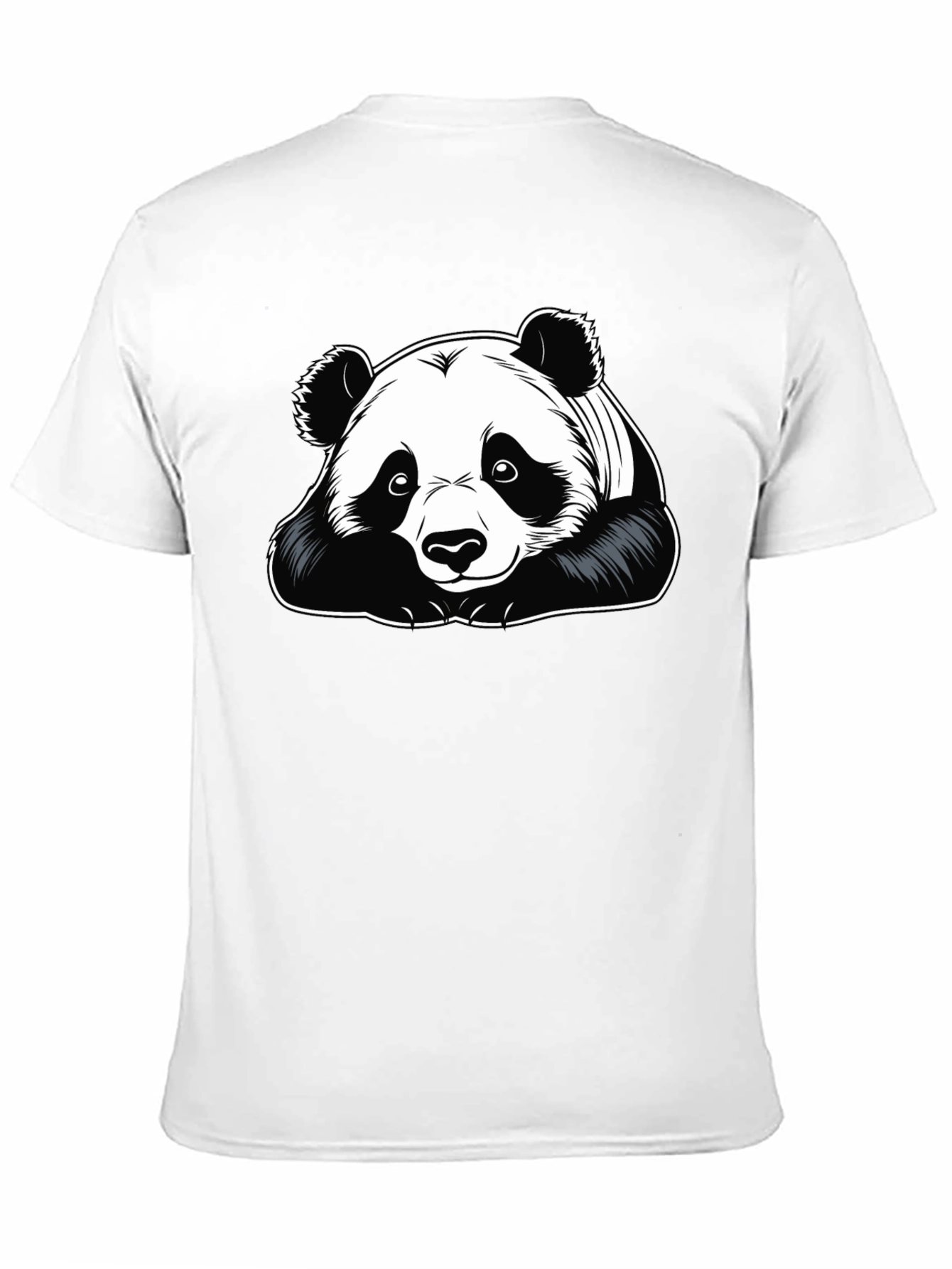 Camiseta Negra con Diseño de Panda para Hombre
