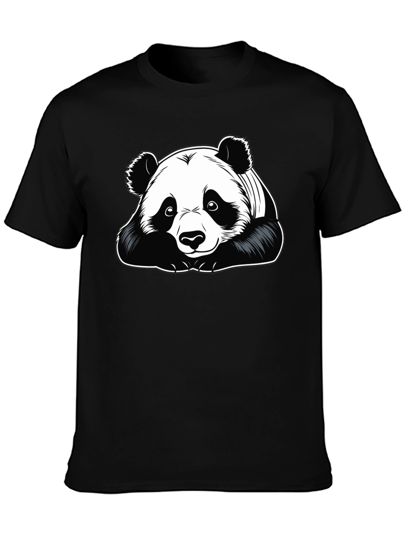 Camiseta Negra con Diseño de Panda para Hombre