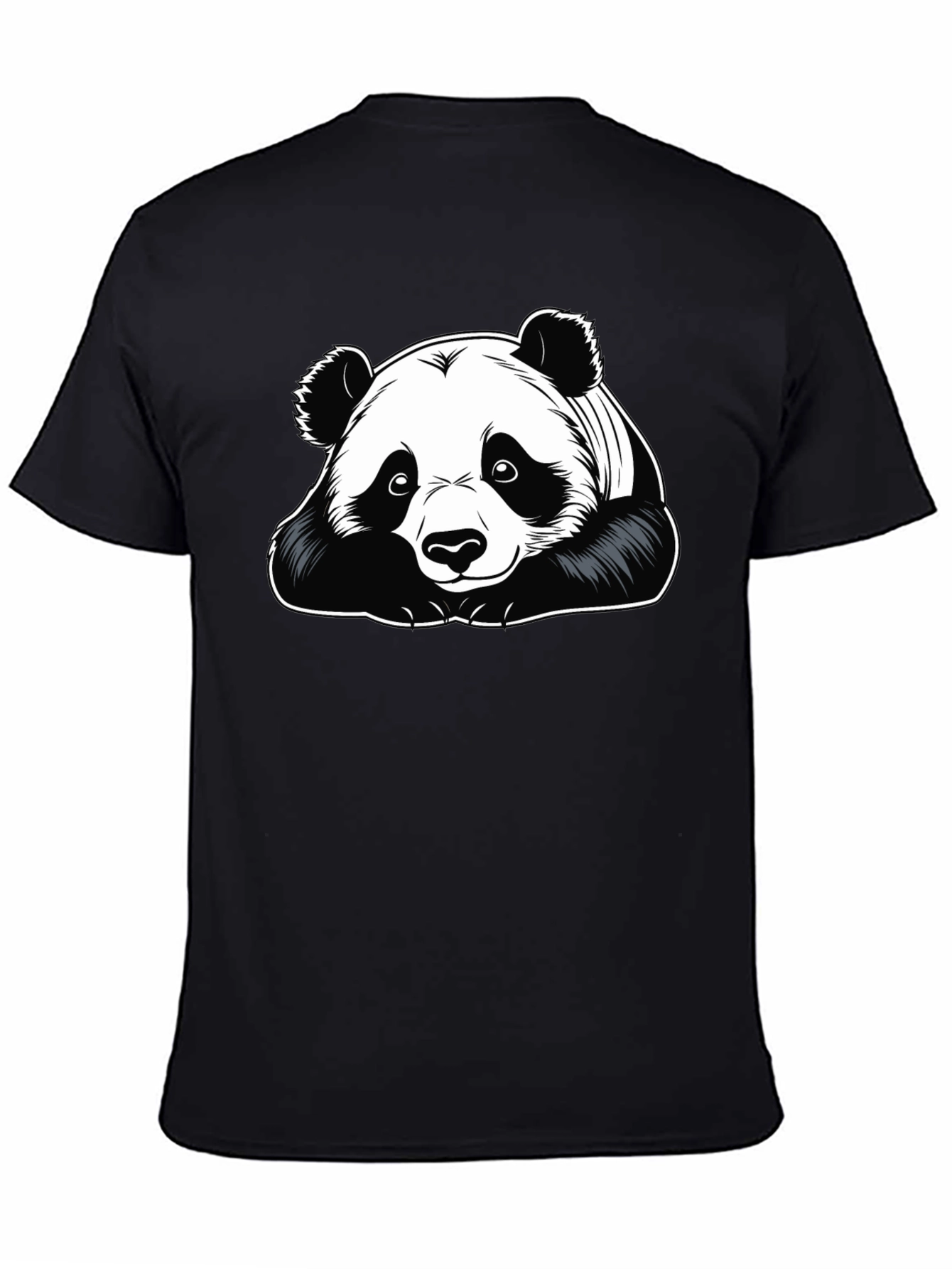 Camiseta Negra con Diseño de Panda para Hombre