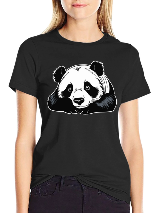 Camiseta Negra con Diseño de Panda para Hombre