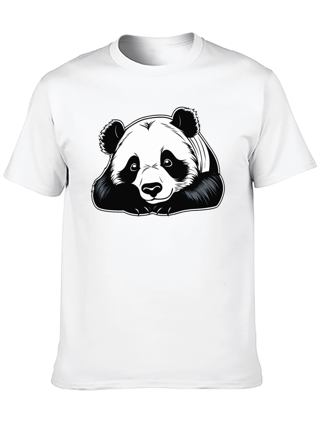 Camiseta Negra con Diseño de Panda para Hombre