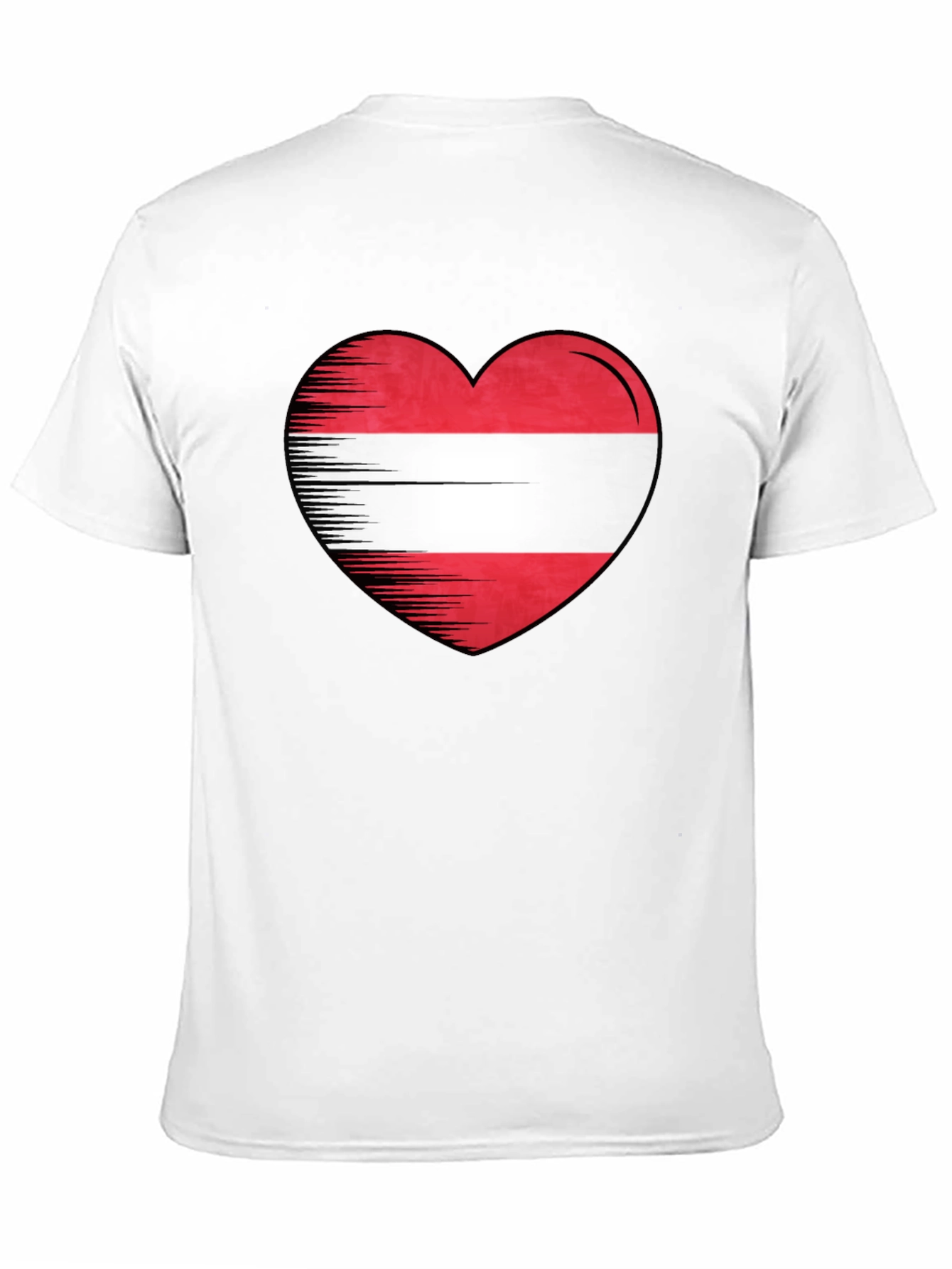 Camiseta Negra con Corazón Bandera Austria