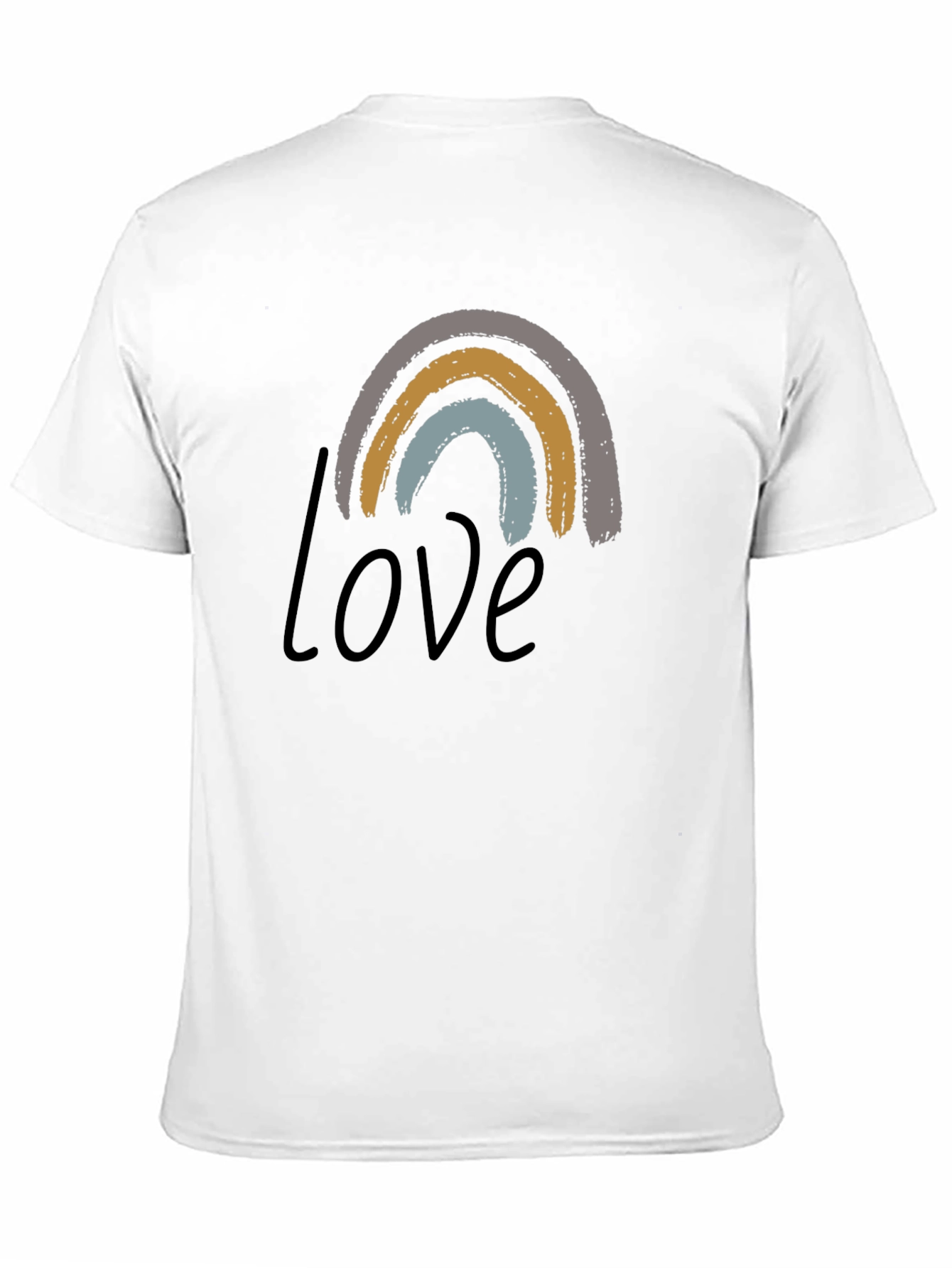 Camiseta Negra con Diseño de Arcoíris Love