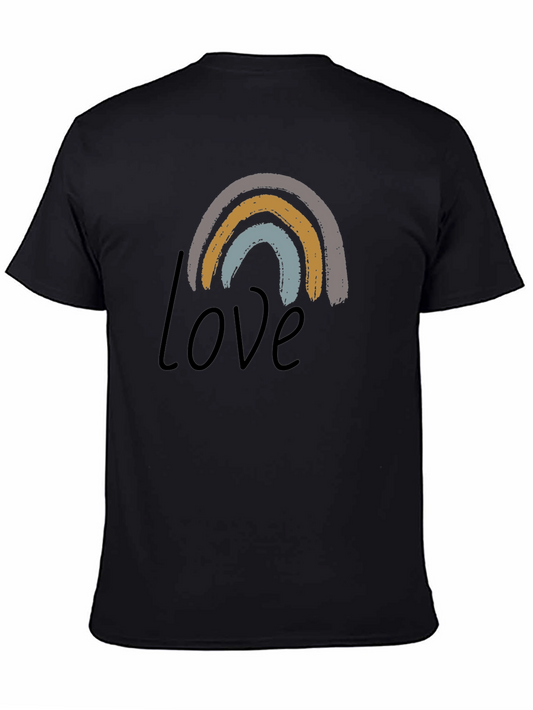 Camiseta Negra con Diseño de Arcoíris Love