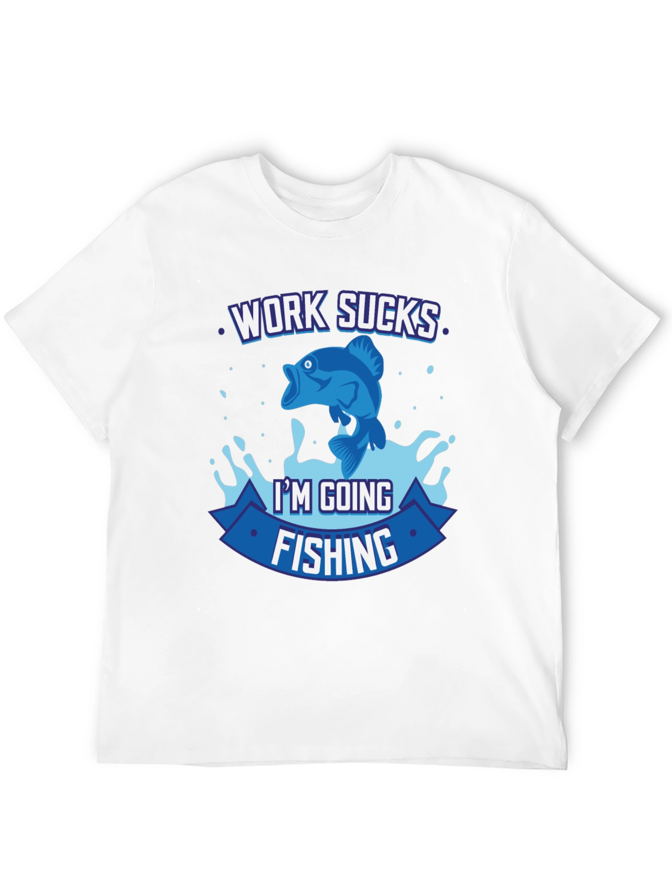 Camiseta Negra Pesca: El Trabajo Apesta Voy a Pescar