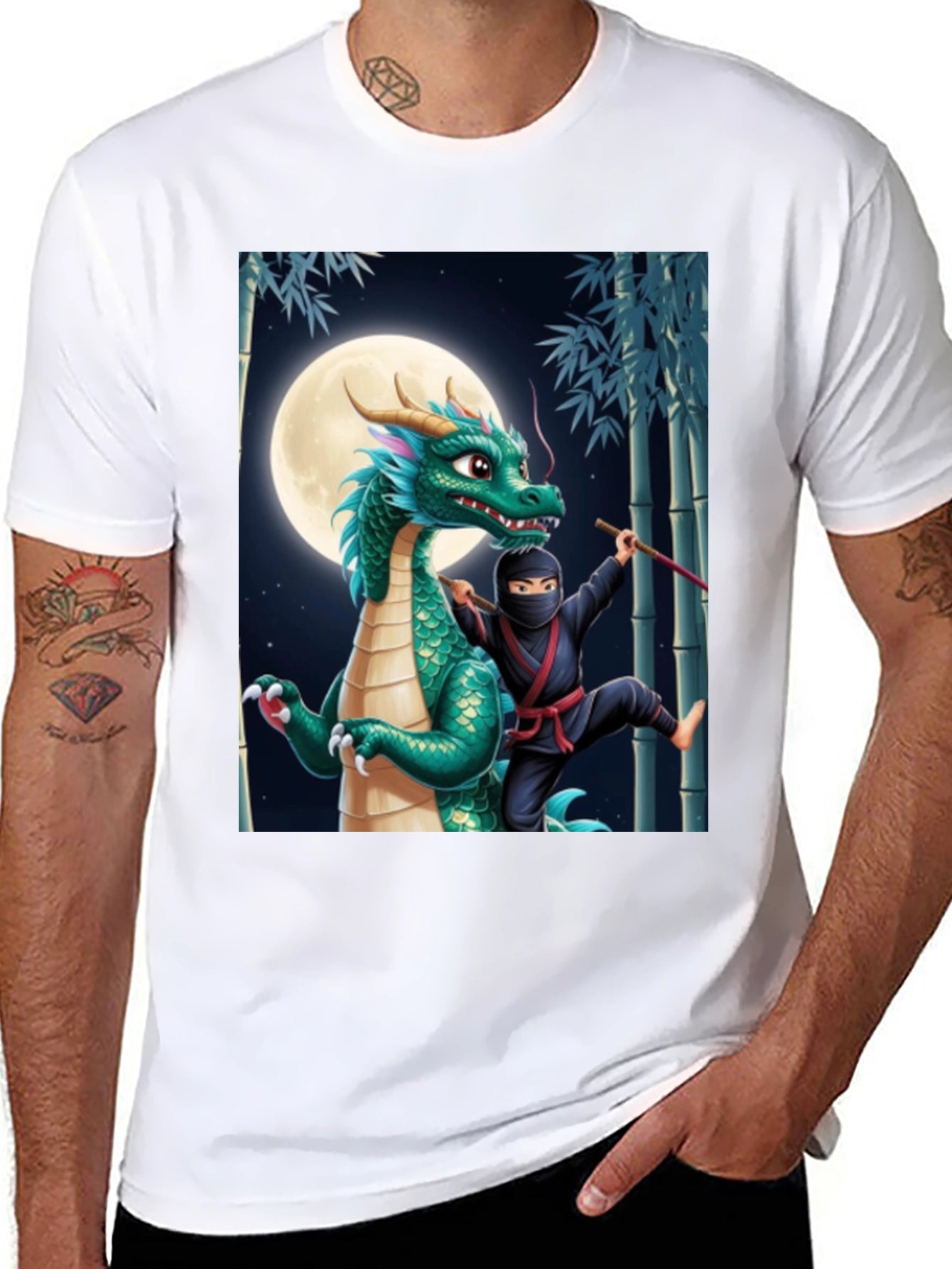 Camiseta Ninja Dragón Luna