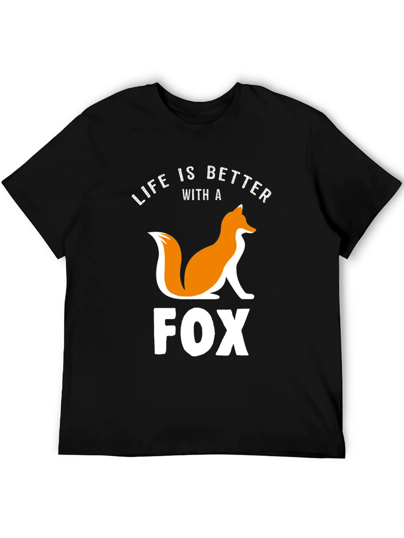 Camiseta Negra con Diseño de Zorro