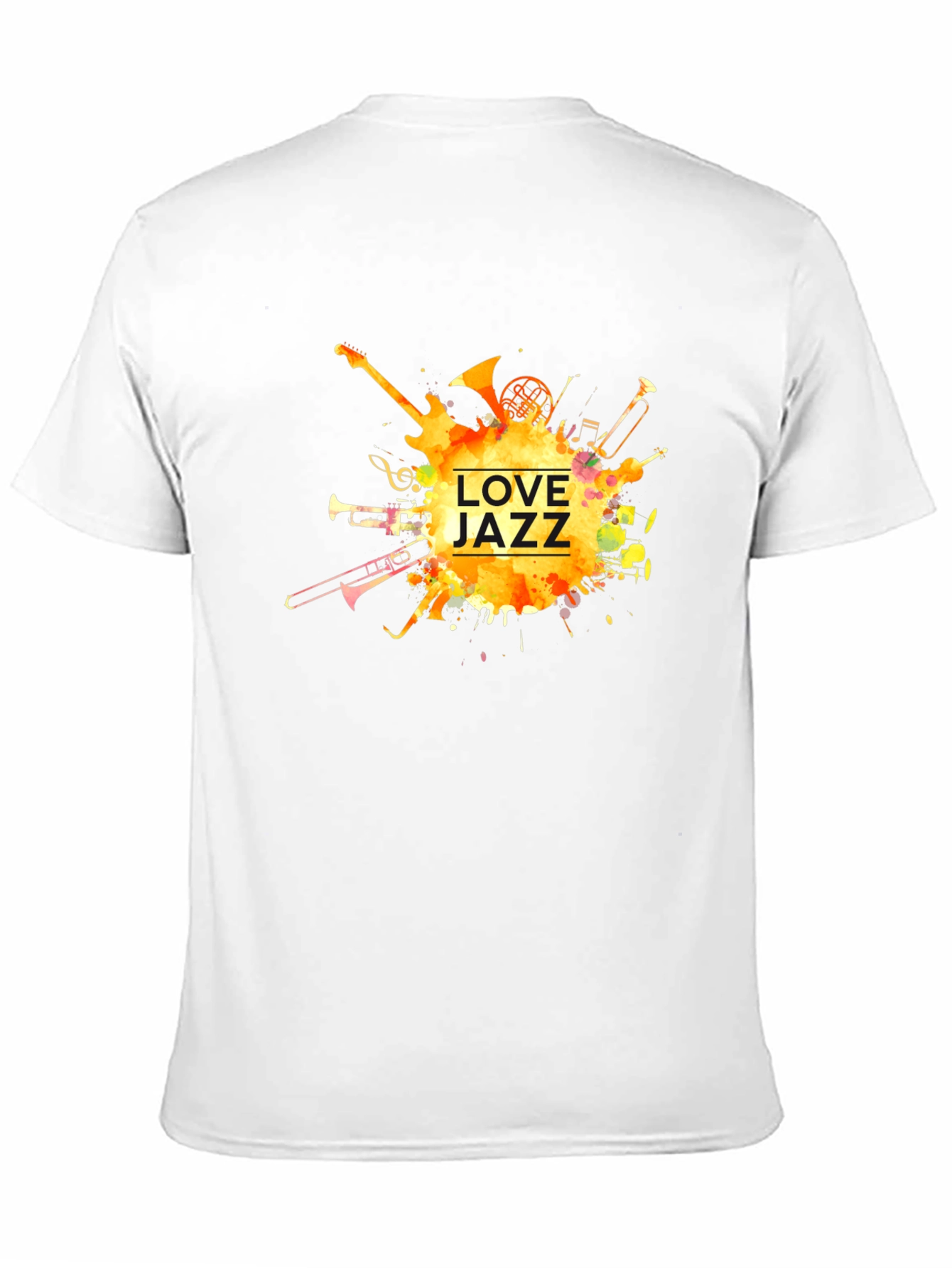 Camiseta Negra Estampada Love Jazz para Hombre