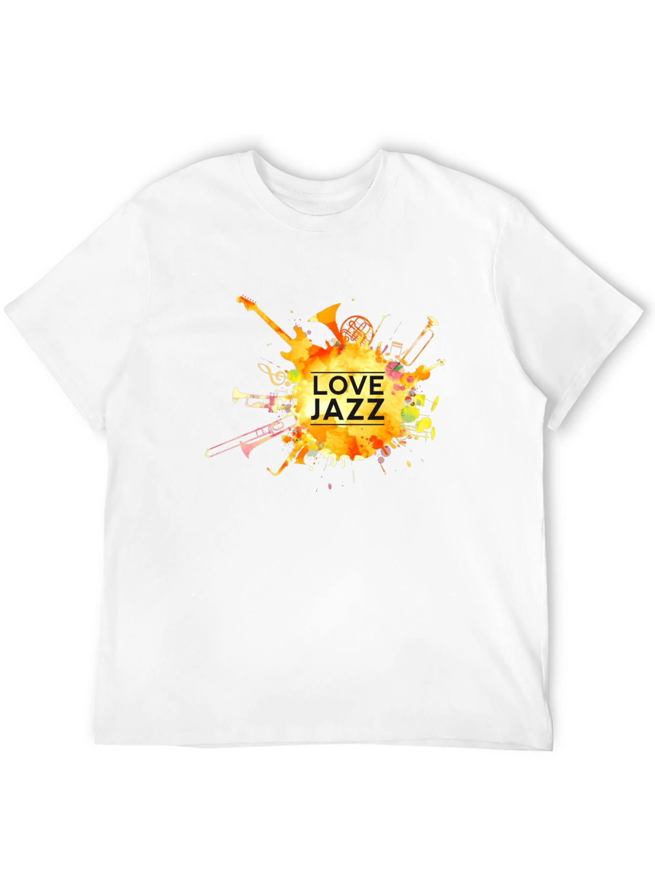 Camiseta Negra Estampada Love Jazz para Hombre