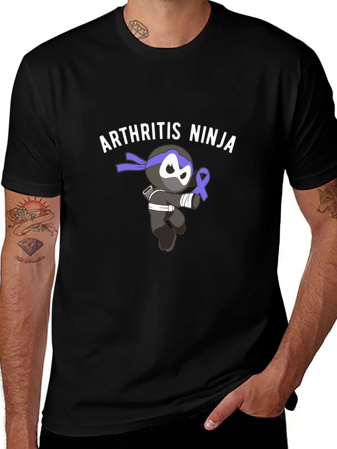 Camiseta Negra Ninja Artrosis Concienciación