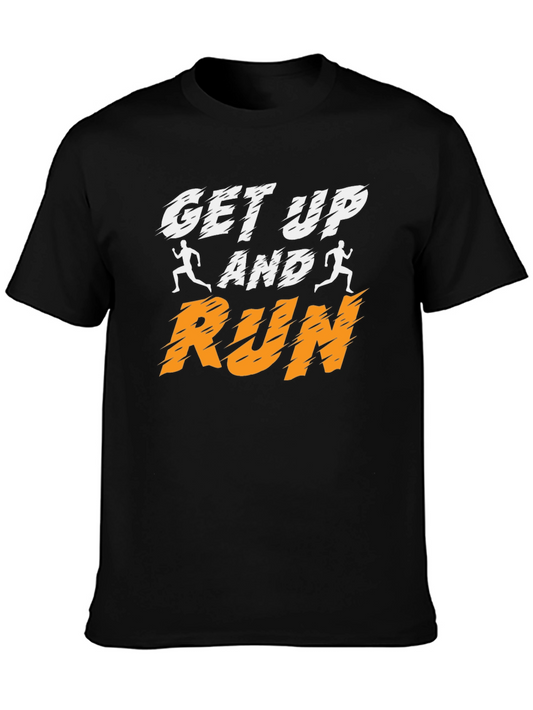 Camiseta Negra Deportiva Get Up and Run