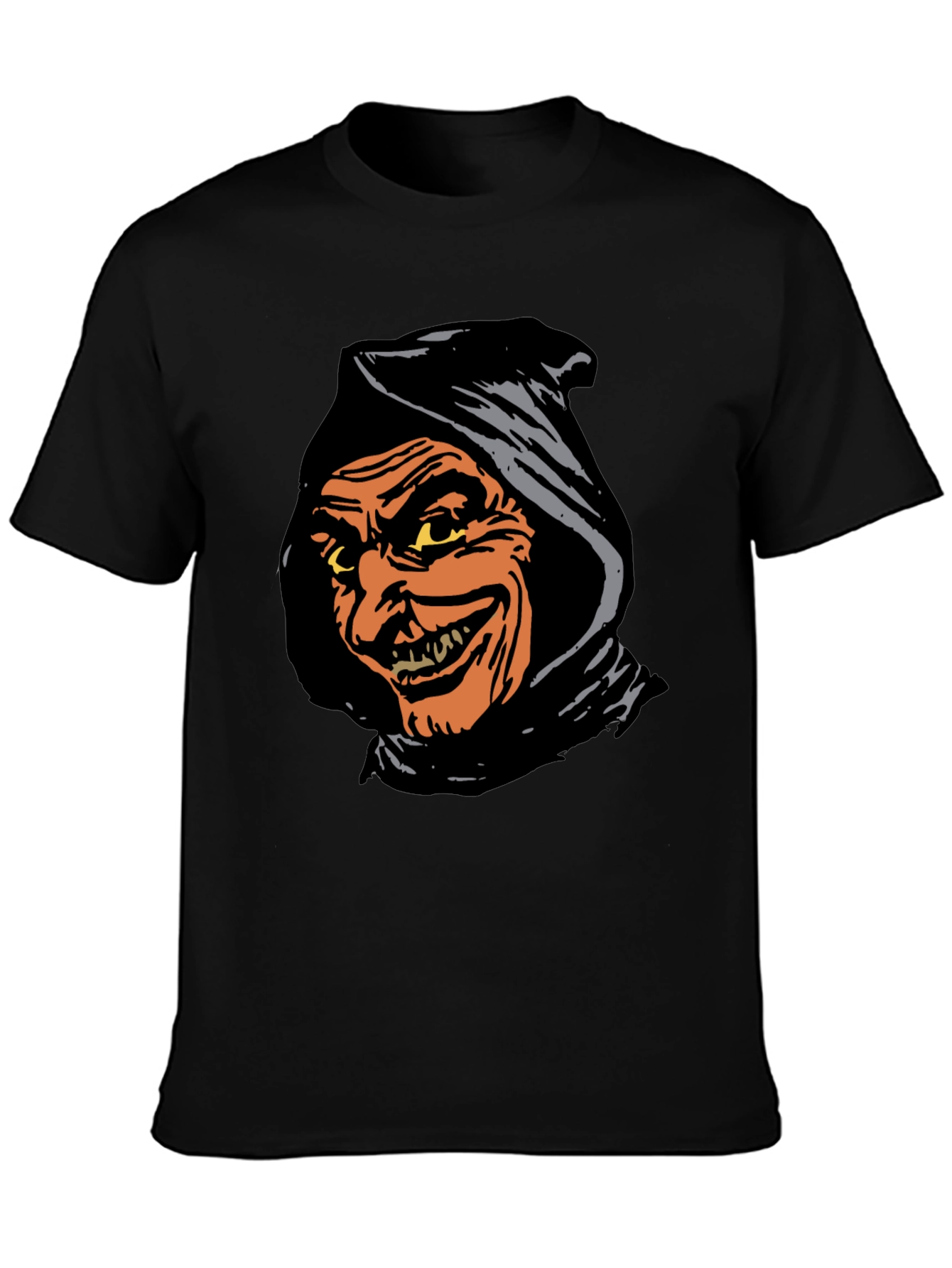 Camiseta Negra con Diseño de Personaje de Terror