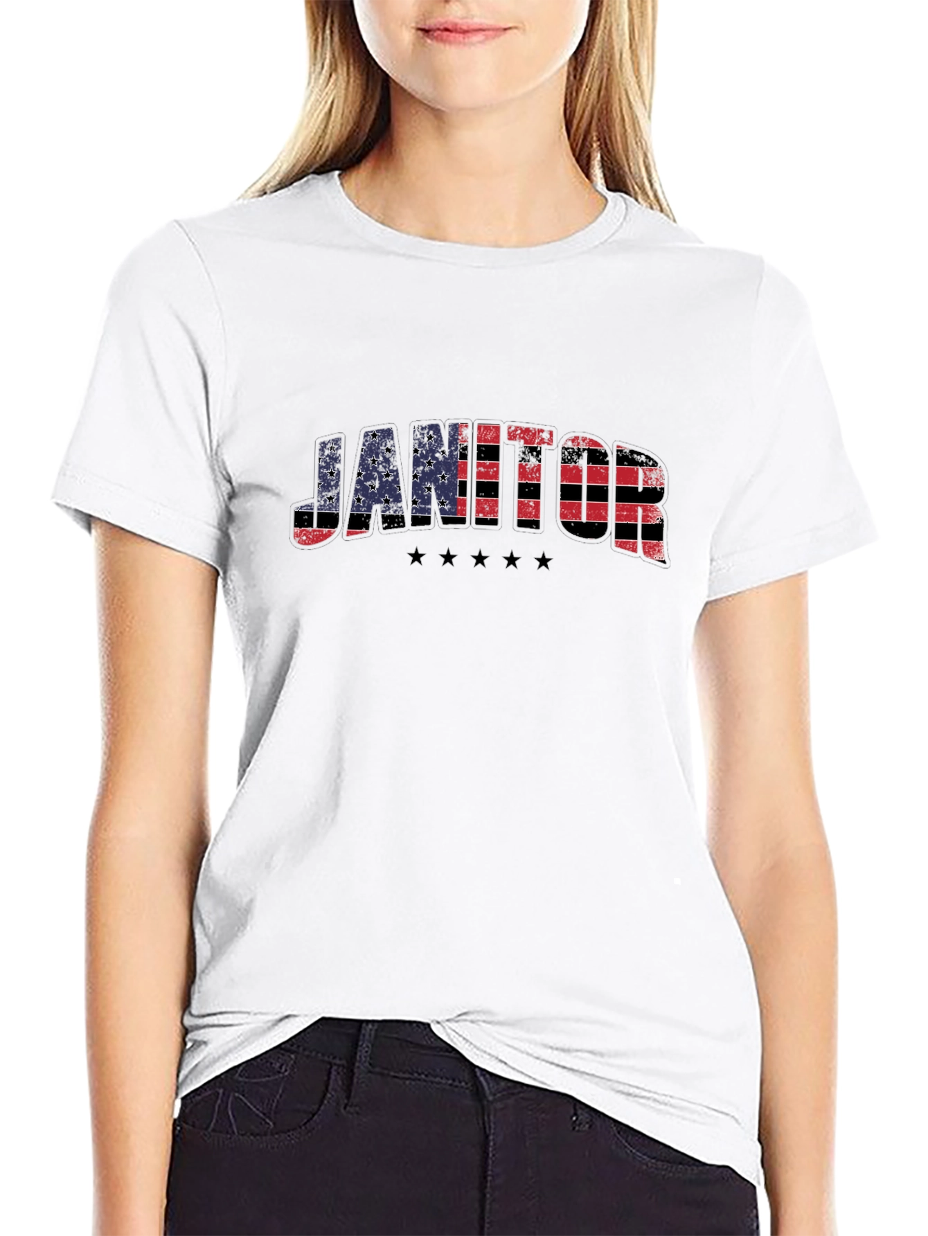 Camiseta Negra Janitor Estilo USA