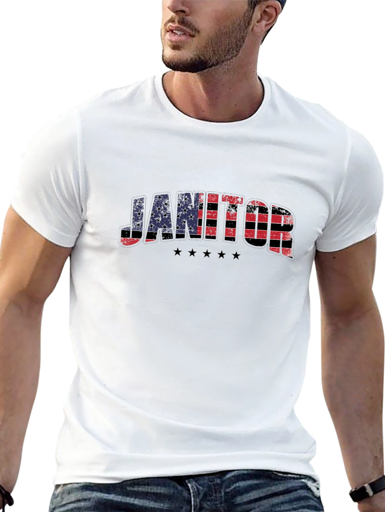 Camiseta Negra Janitor Estilo USA