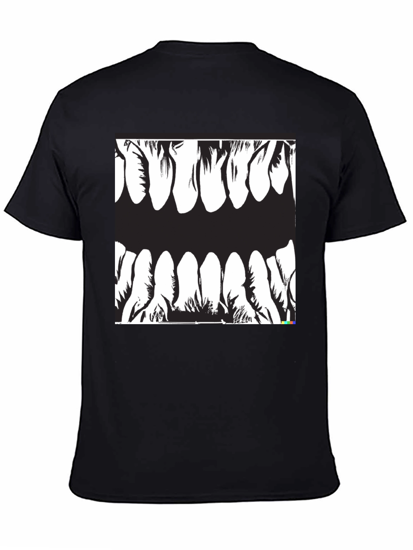 Camiseta Negra con Diseño de Dientes