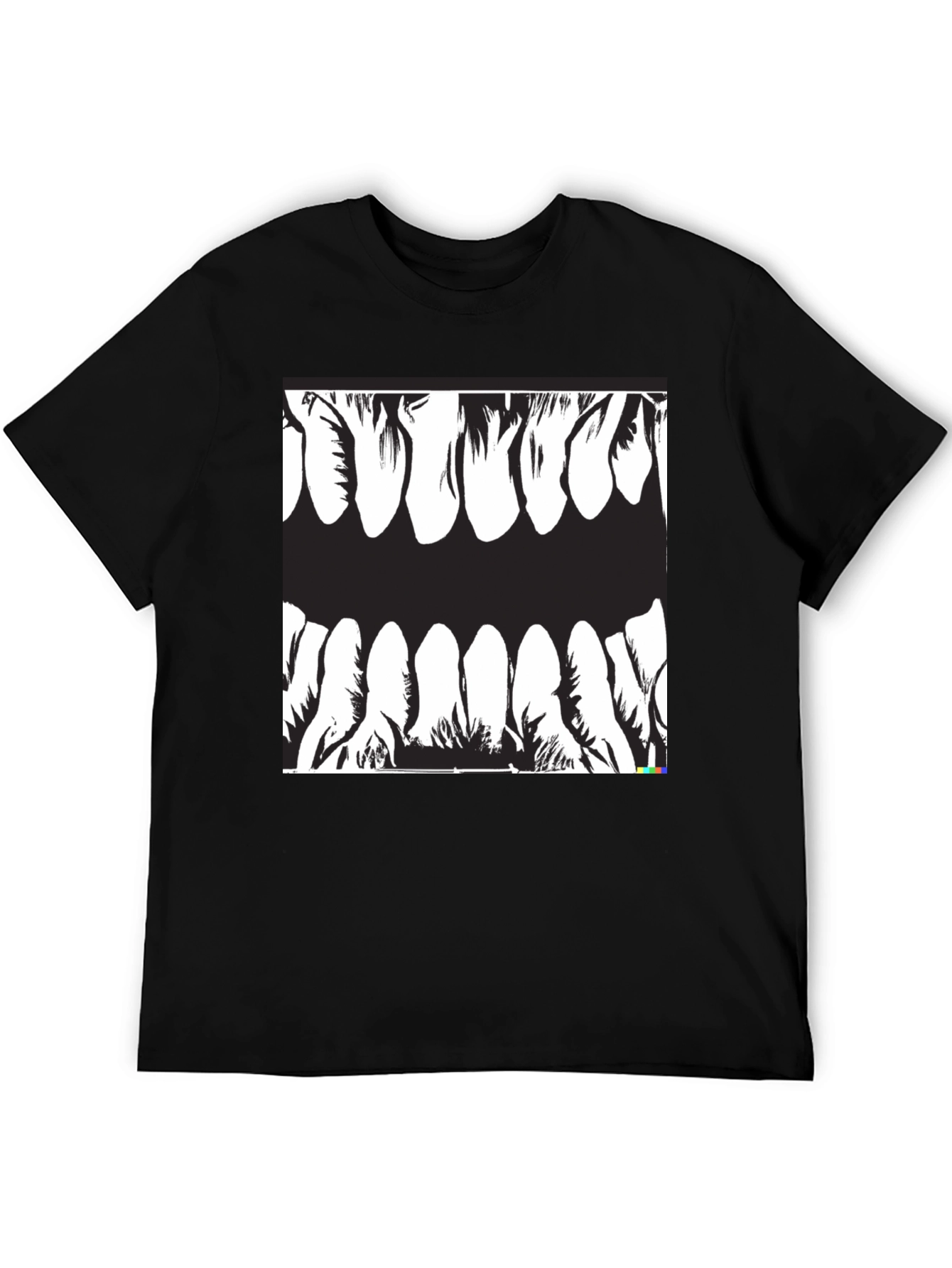 Camiseta Negra con Diseño de Dientes