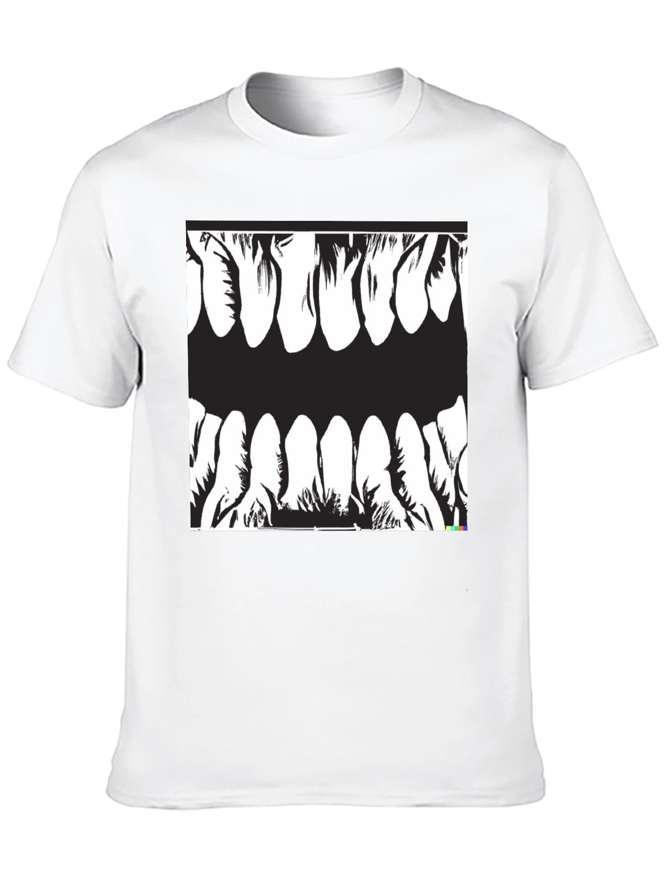 Camiseta Negra con Diseño de Dientes