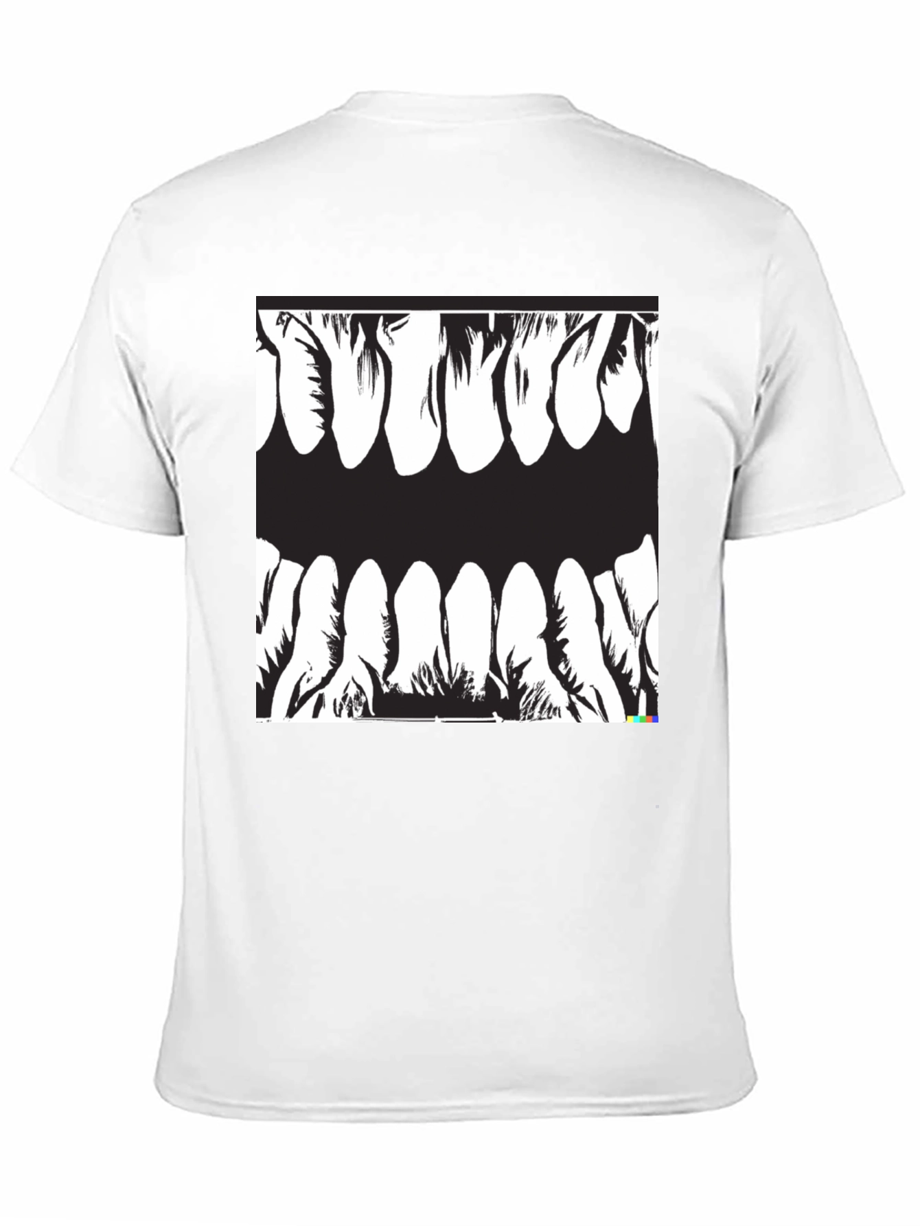 Camiseta Negra con Diseño de Dientes