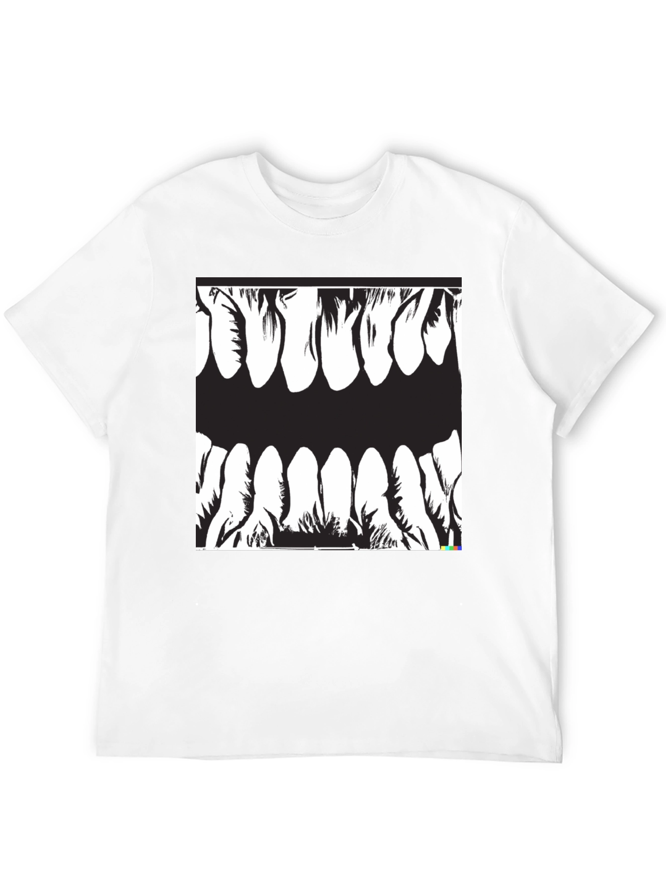 Camiseta Negra con Diseño de Dientes
