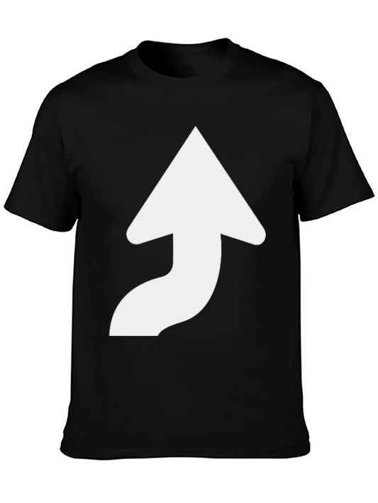 Camiseta Negra con Flecha Blanca Curvada