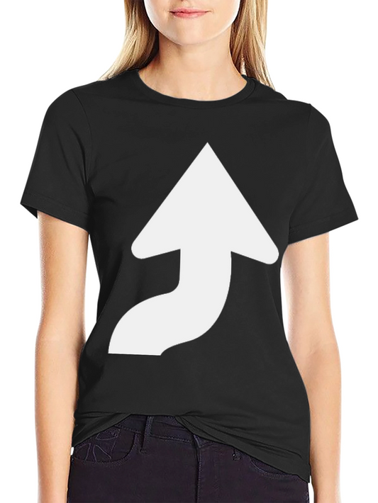 Camiseta Negra con Flecha Blanca Curvada