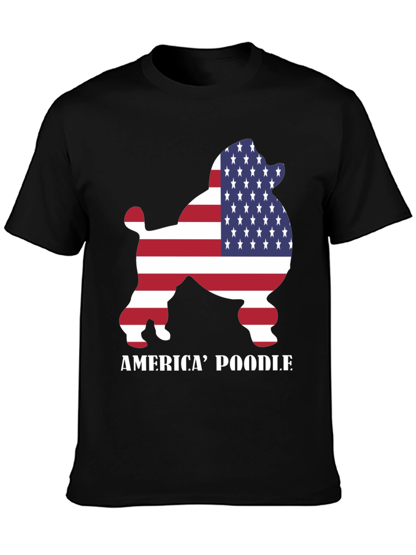 Camiseta Negra America Poodle para Hombre