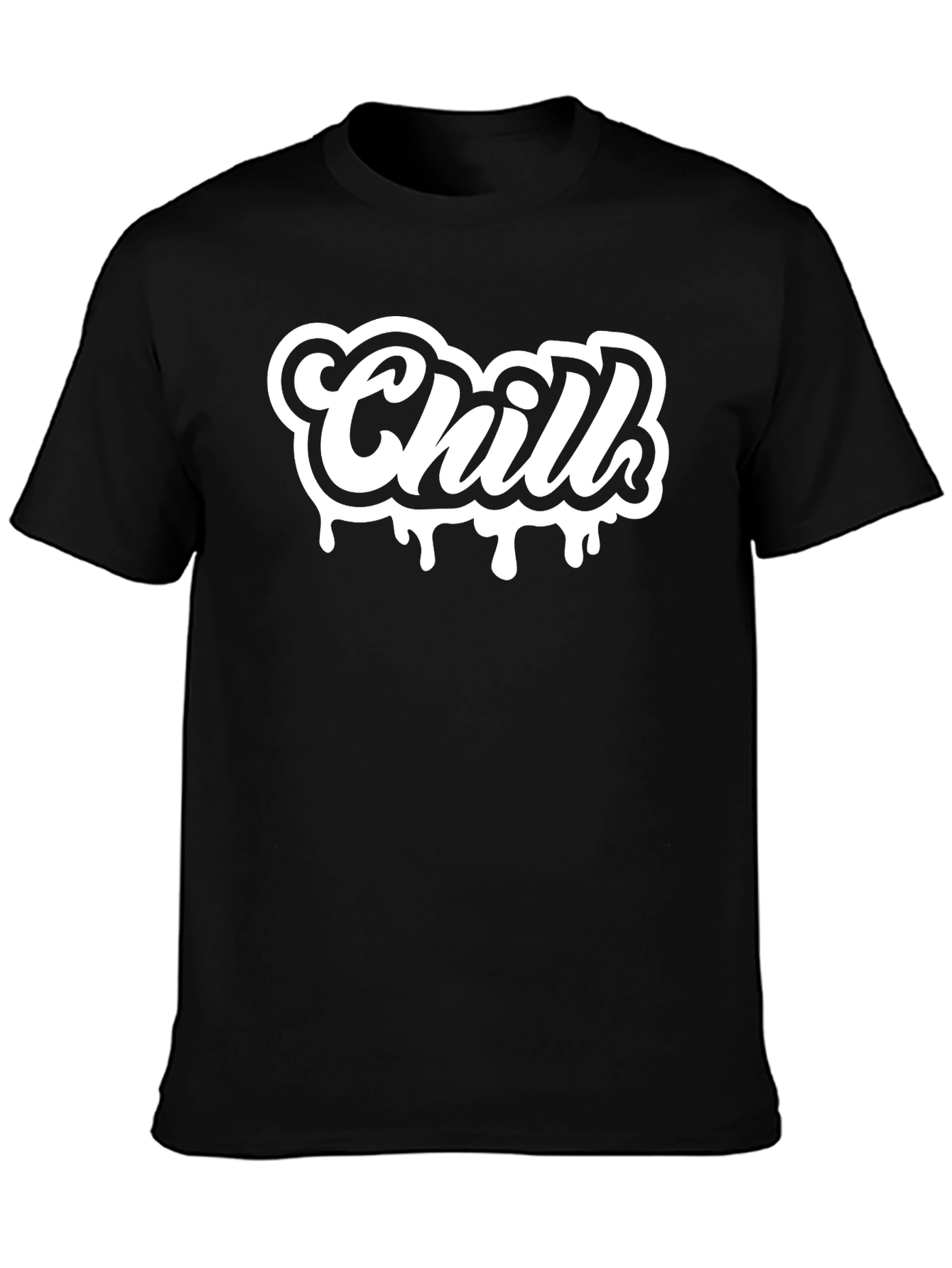 Camiseta Negra Chill con Diseño Moderno