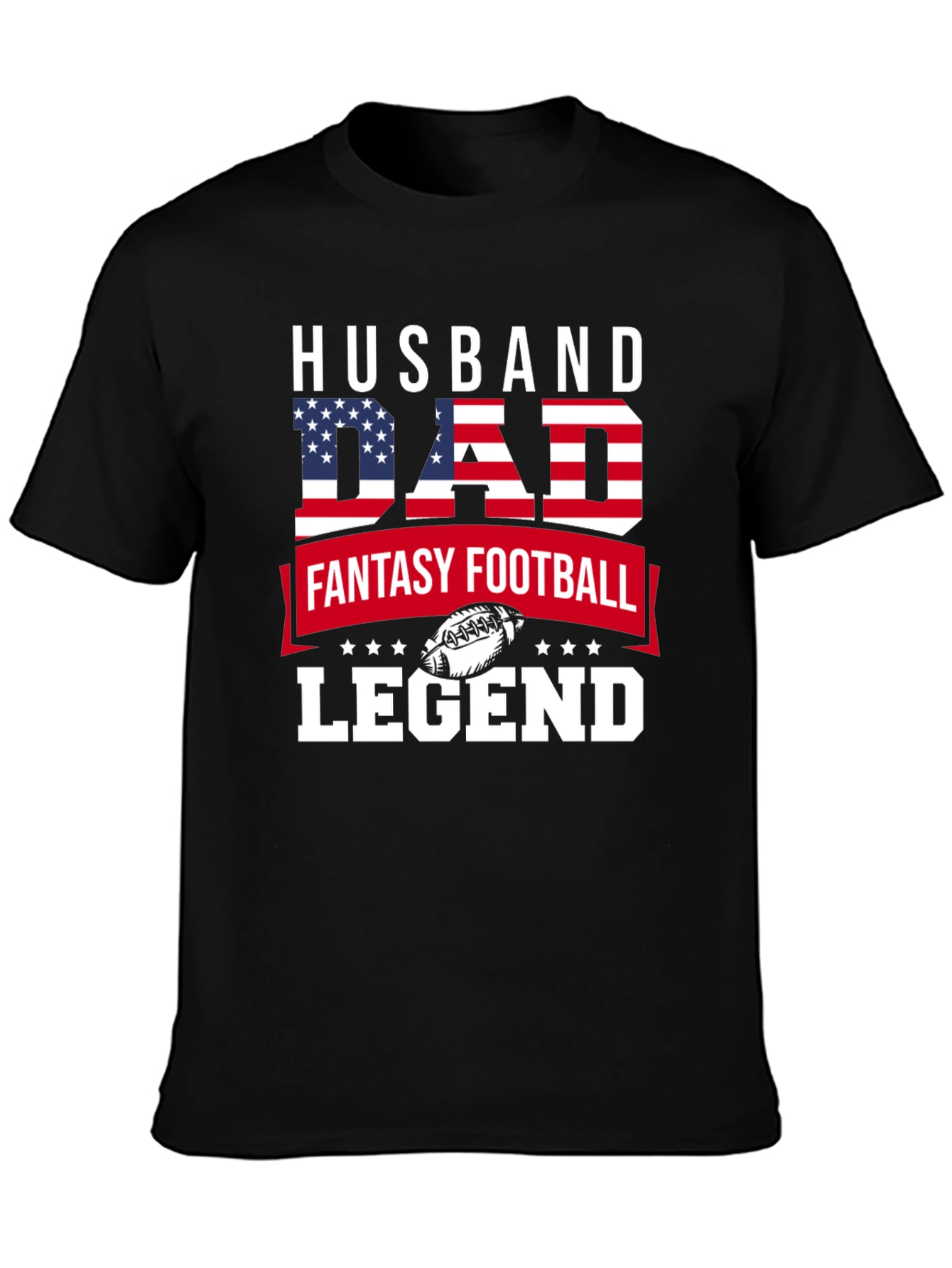 Camiseta Hombre Husband Dad Legend Fútbol Americano