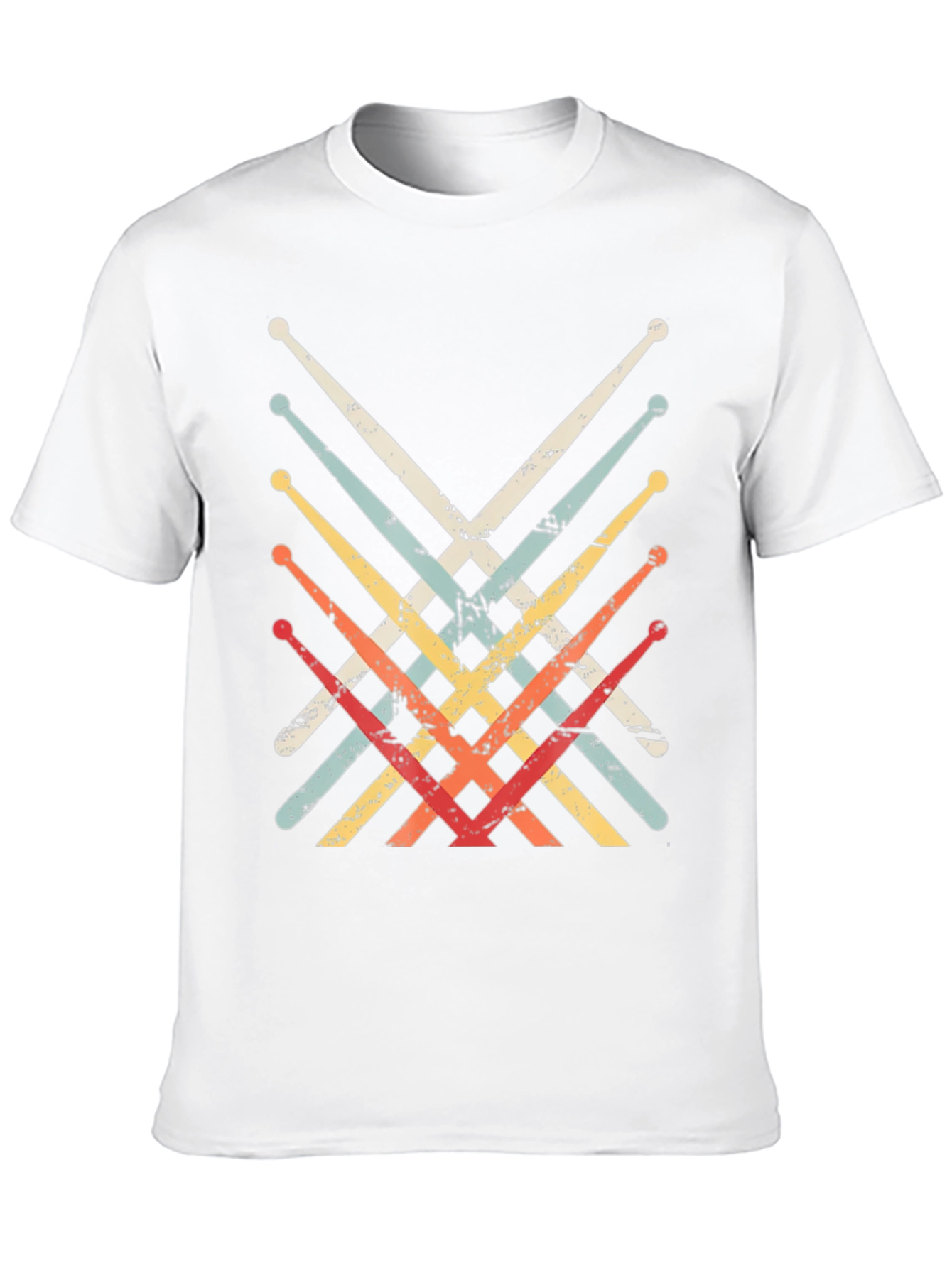 Camiseta Negra con Diseño de Baquetas Retro