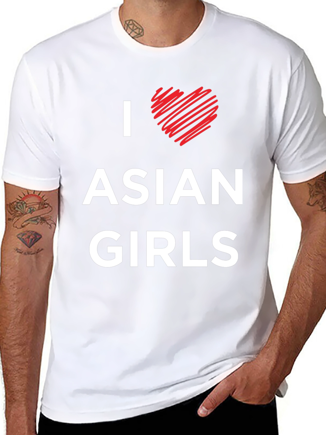 Camiseta Hombre: I Corazón Chicas Asiáticas