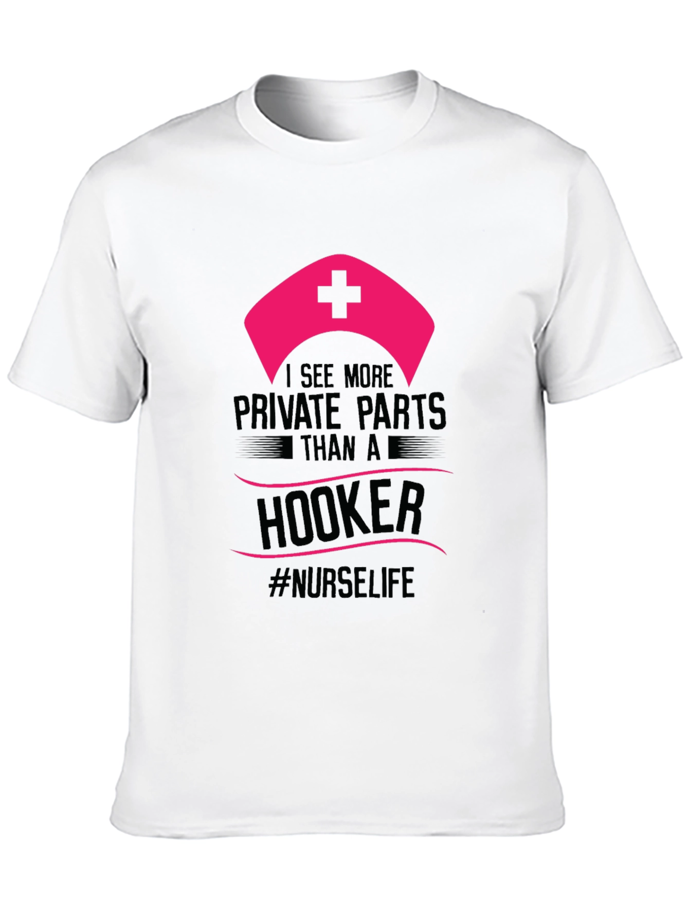 Camiseta Negra con Diseño Humorístico para Enfermeras