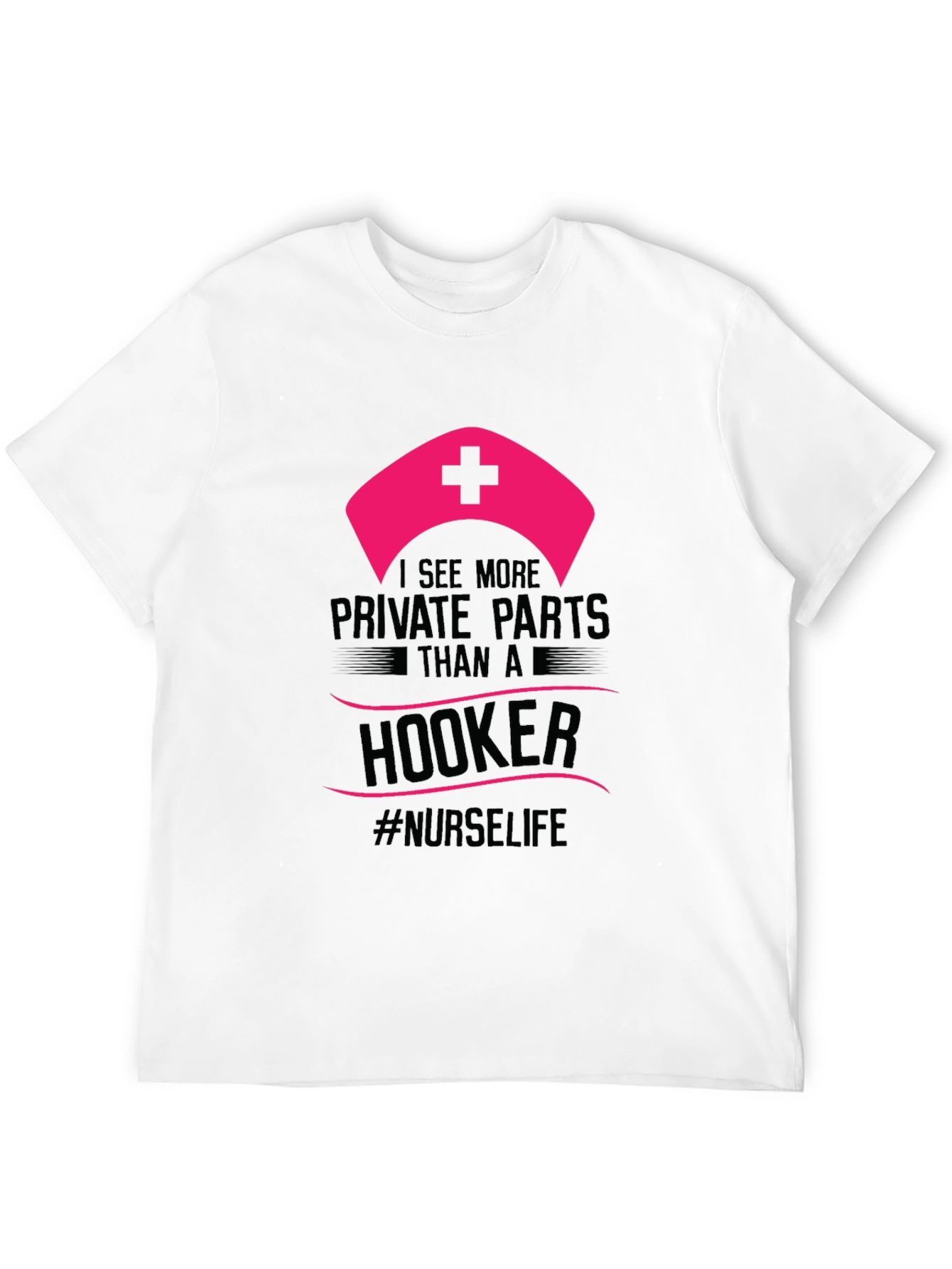 Camiseta Negra con Diseño Humorístico para Enfermeras