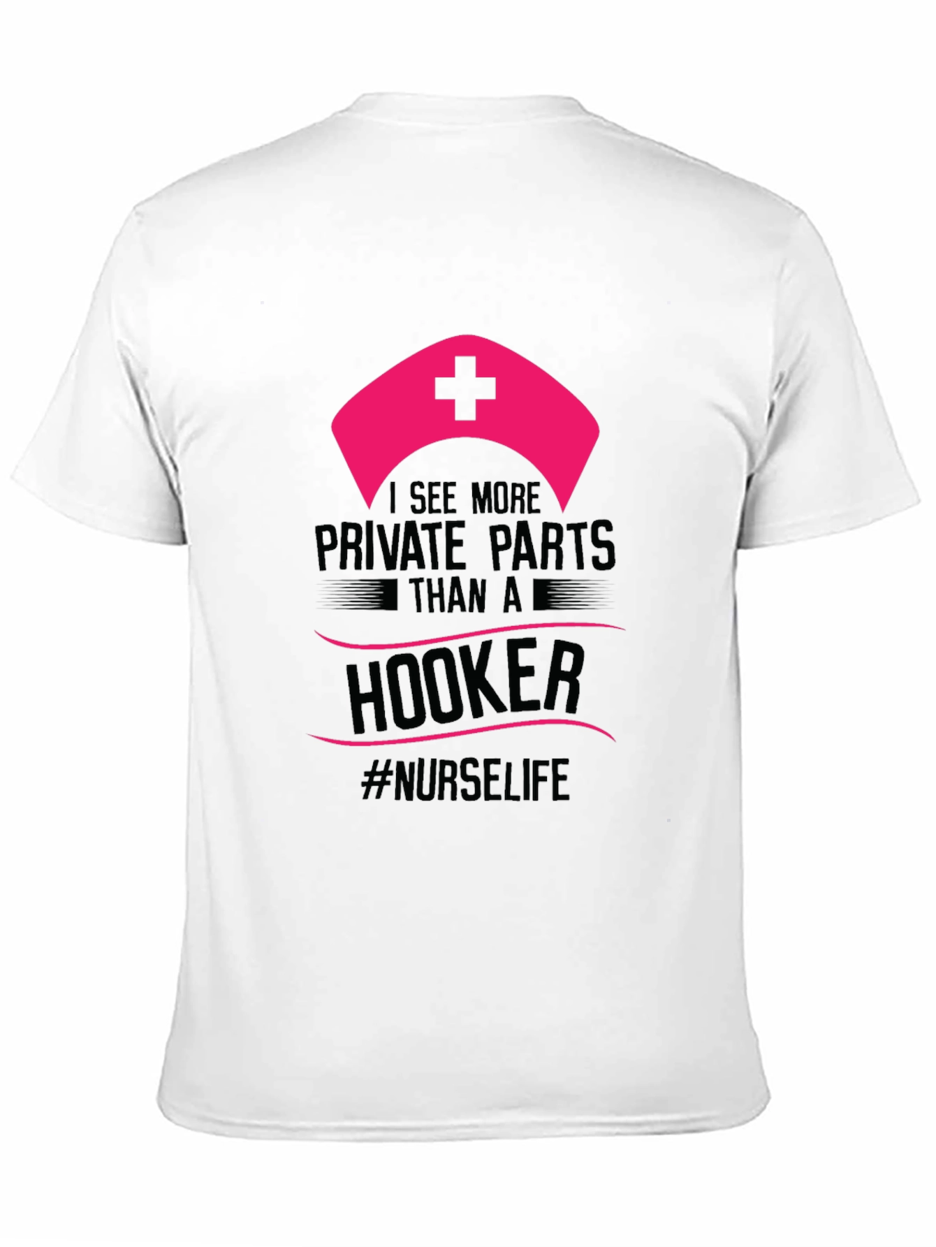 Camiseta Negra con Diseño Humorístico para Enfermeras