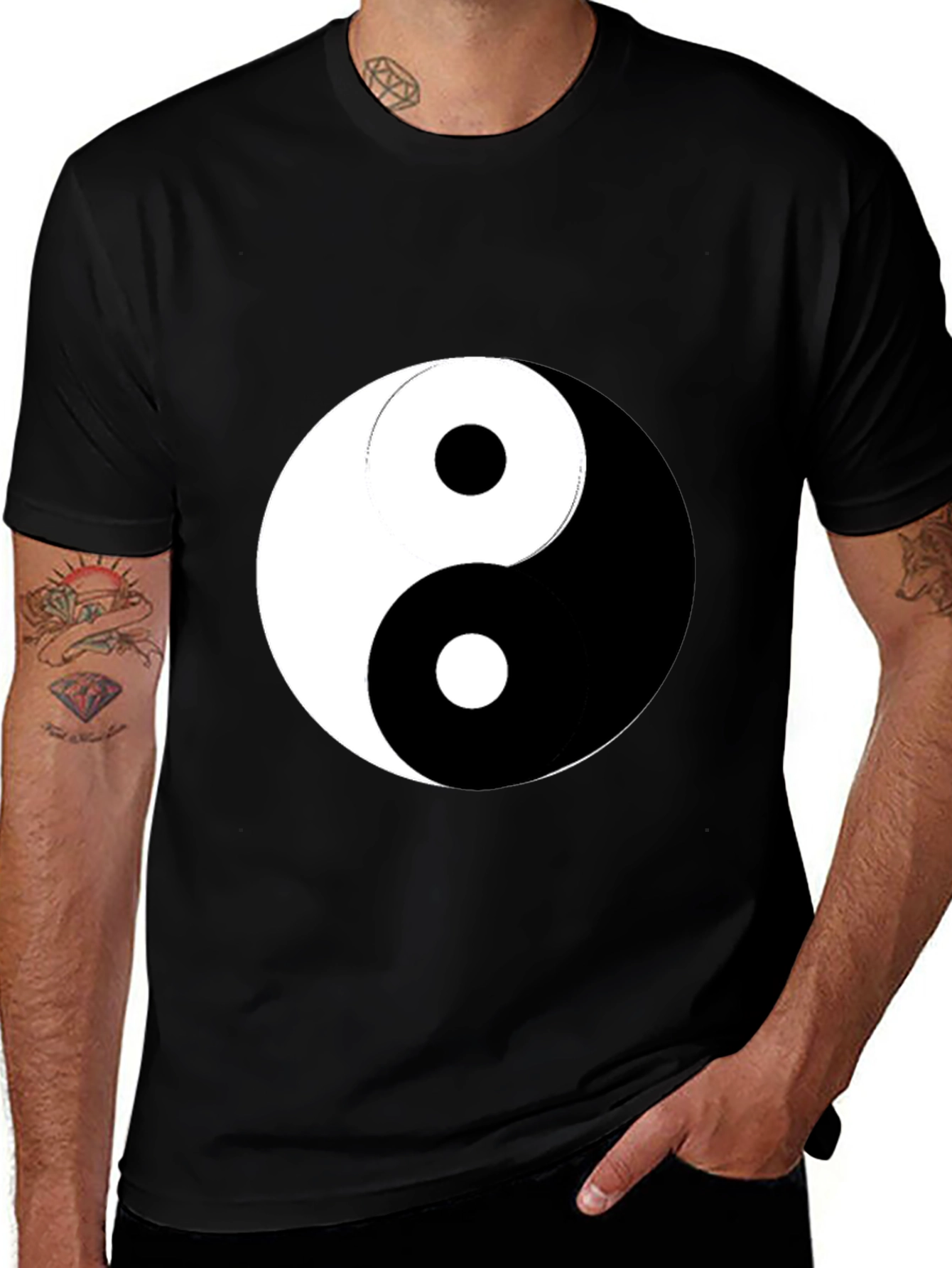 Camiseta Yin Yang Negra para Hombre