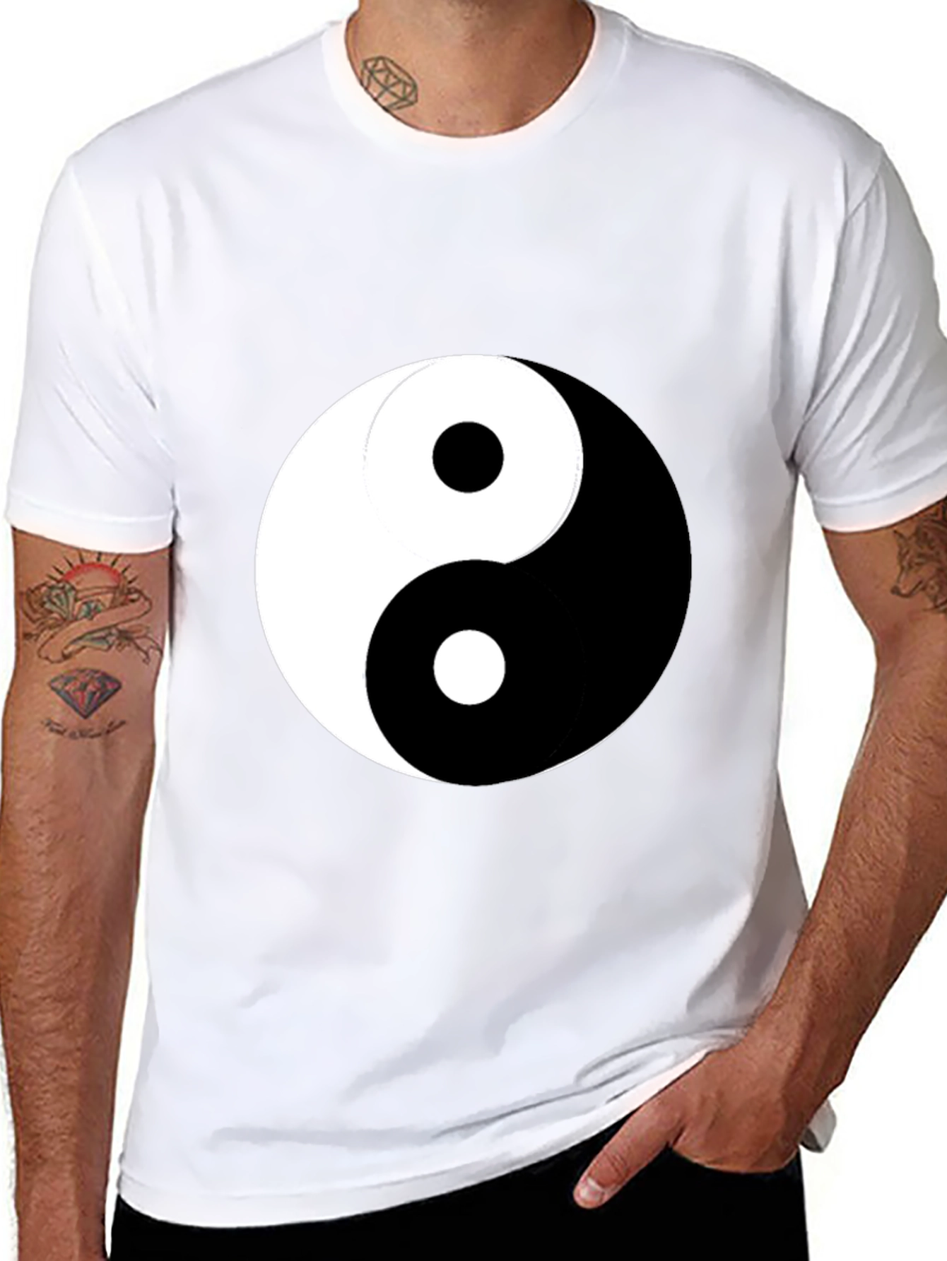 Camiseta Yin Yang Negra para Hombre