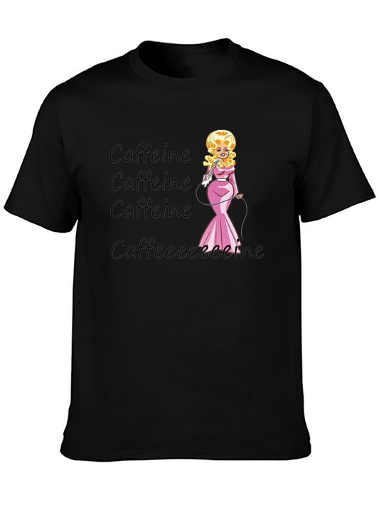 Camiseta Negra de Café con Diseño Dolly Parton
