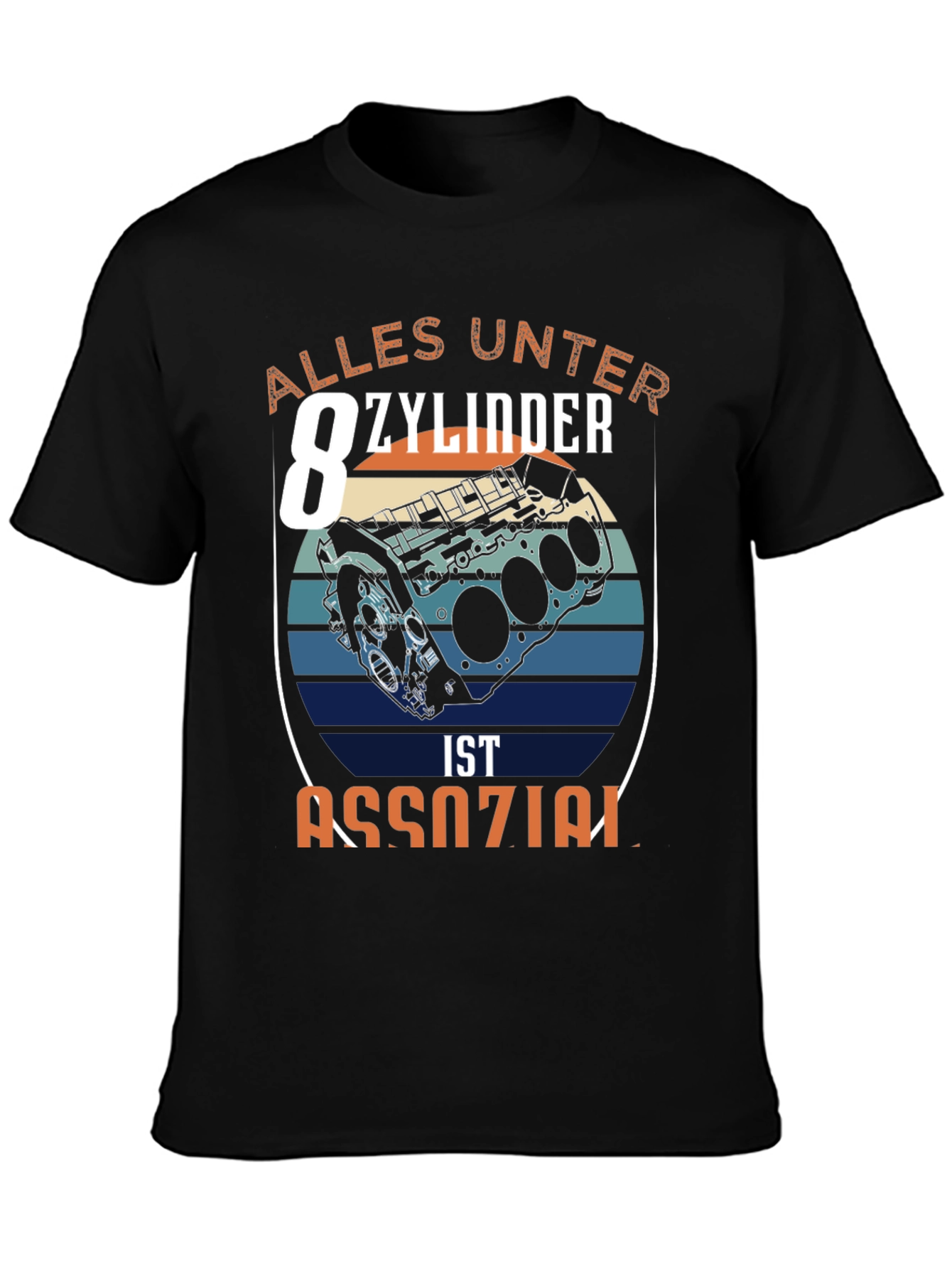 Camiseta Negra Motor V8: Alles Unter 8 Zylinder