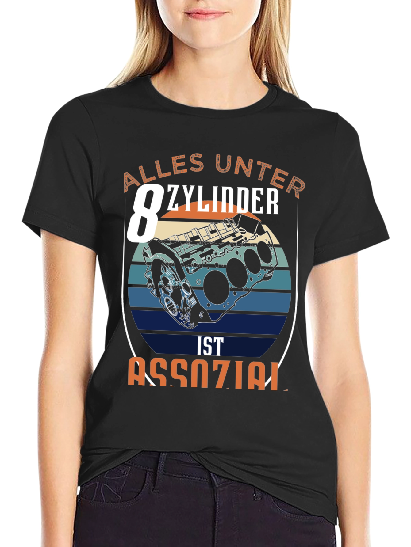 Camiseta Negra Motor V8: Alles Unter 8 Zylinder