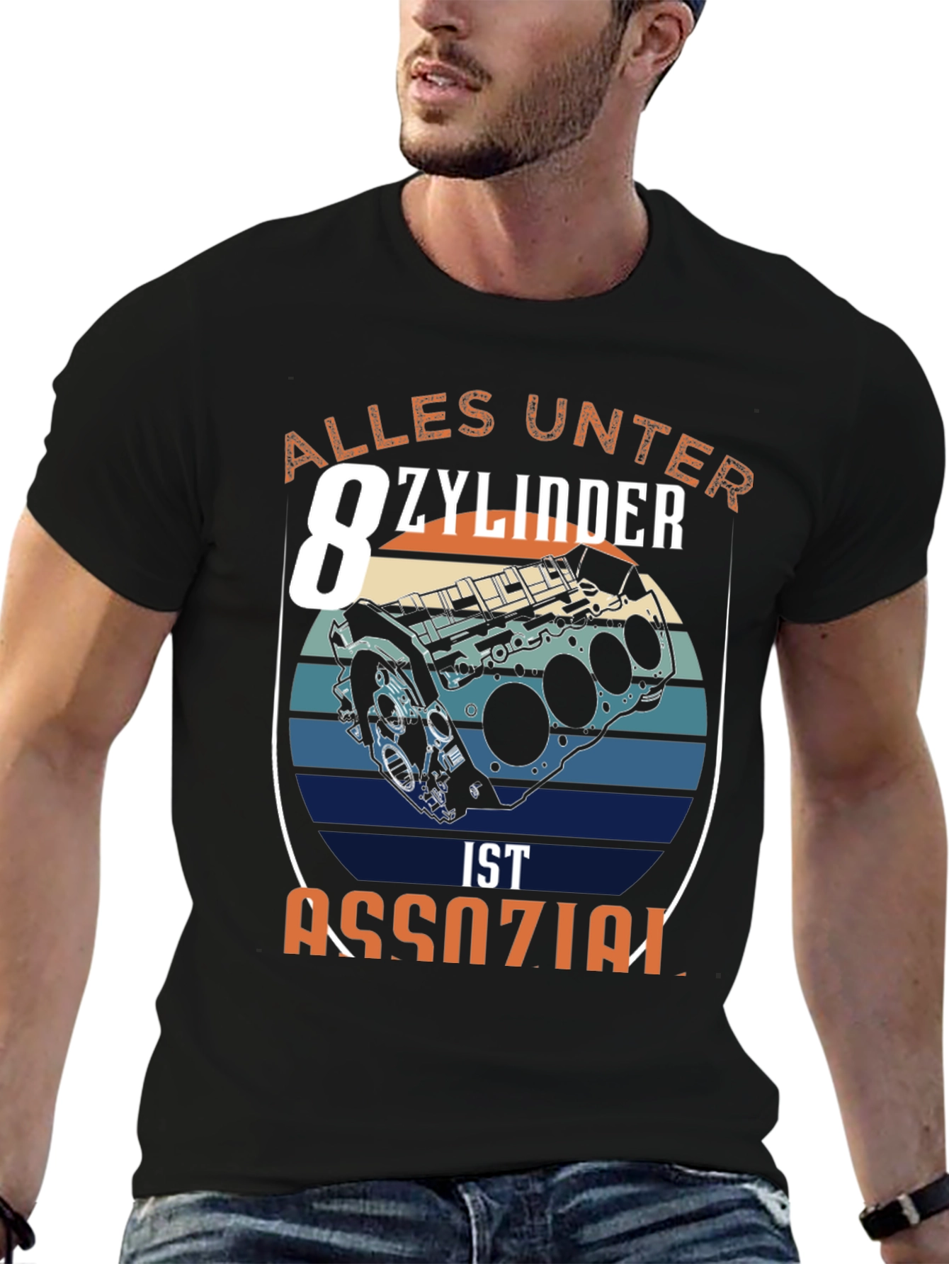 Camiseta Negra Motor V8: Alles Unter 8 Zylinder