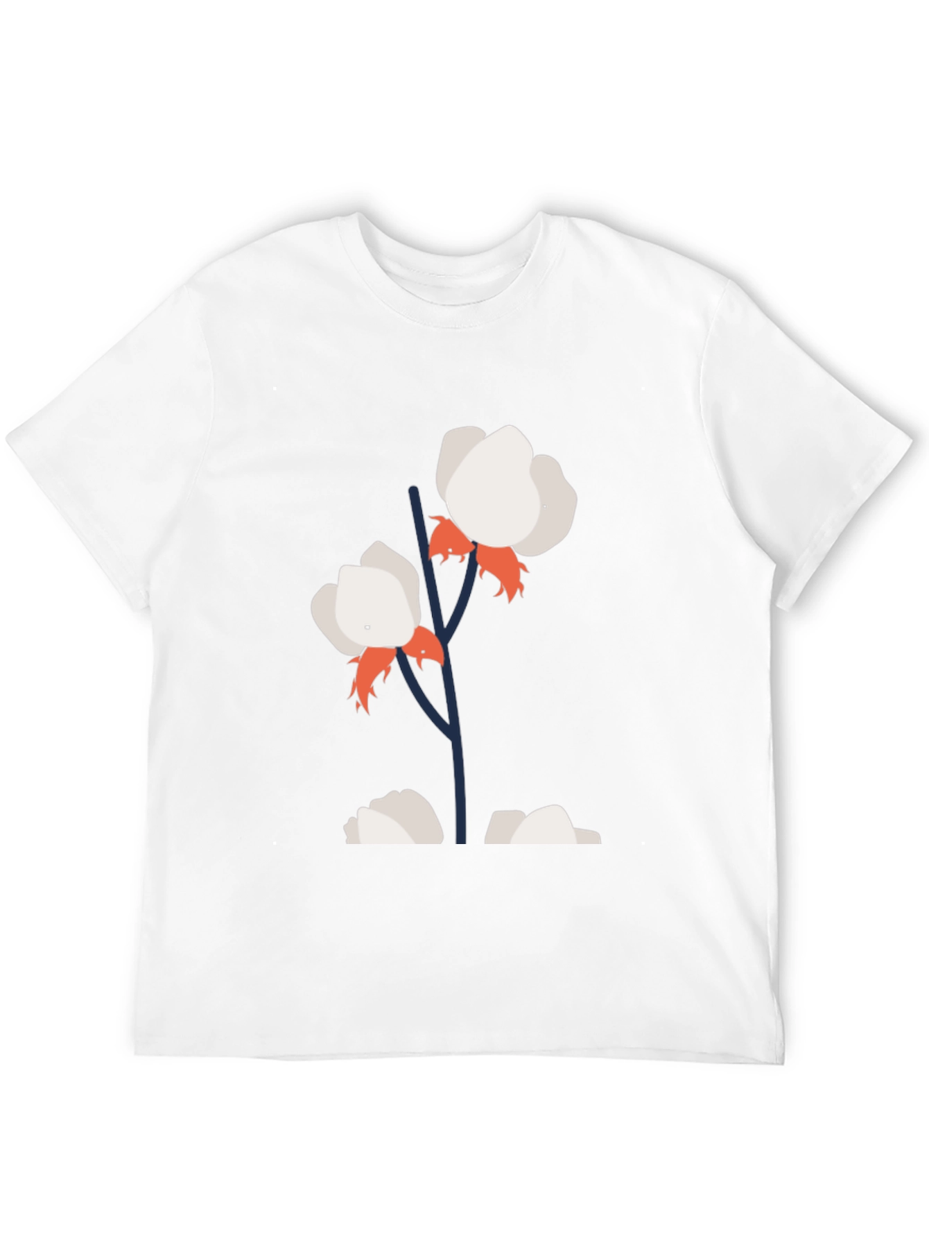 Camiseta Negra con Diseño de Algodón Floral